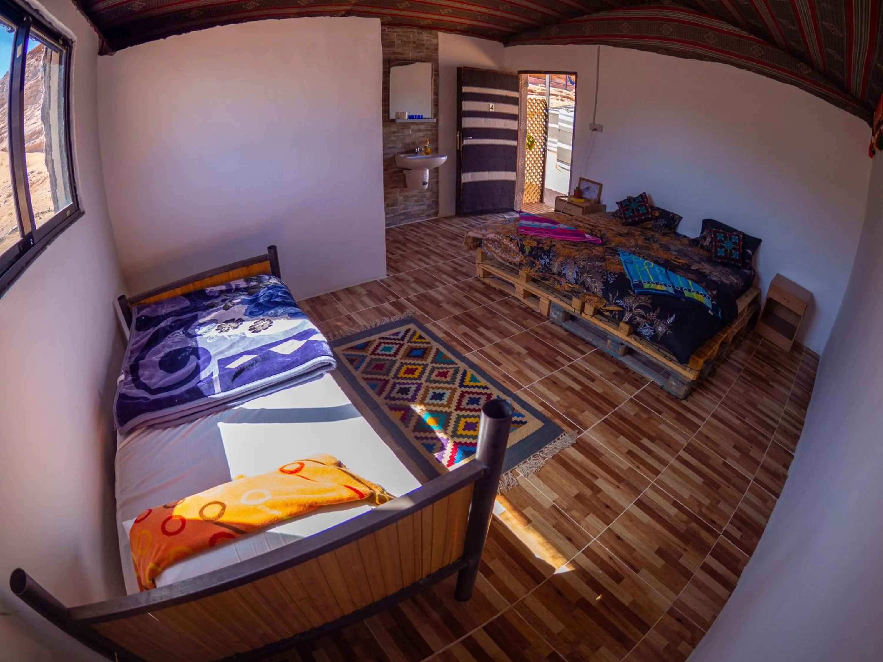 Bed in Martian Desert Camp