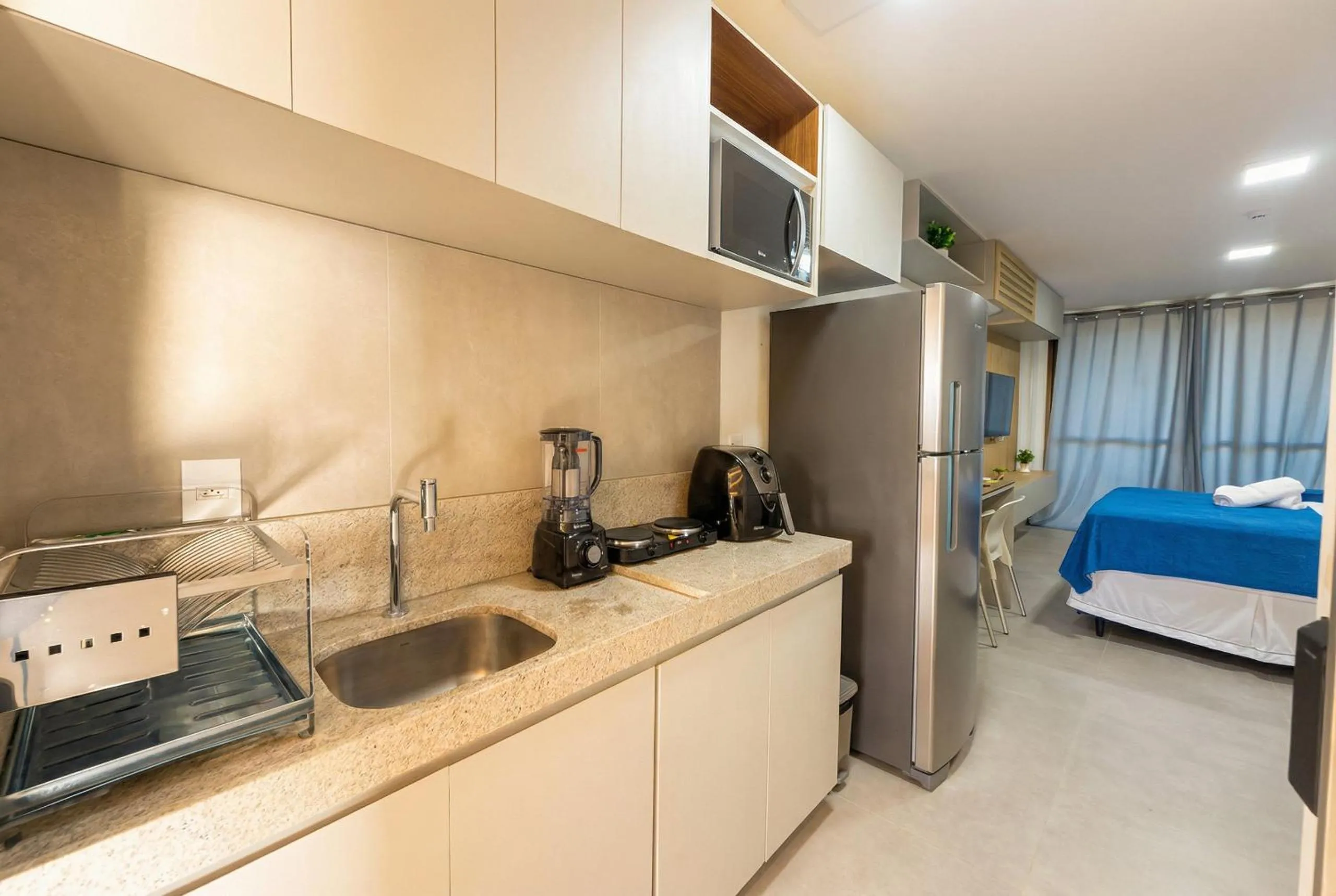 Kitchen or kitchenette, Bed in Beach Class Summer Residence