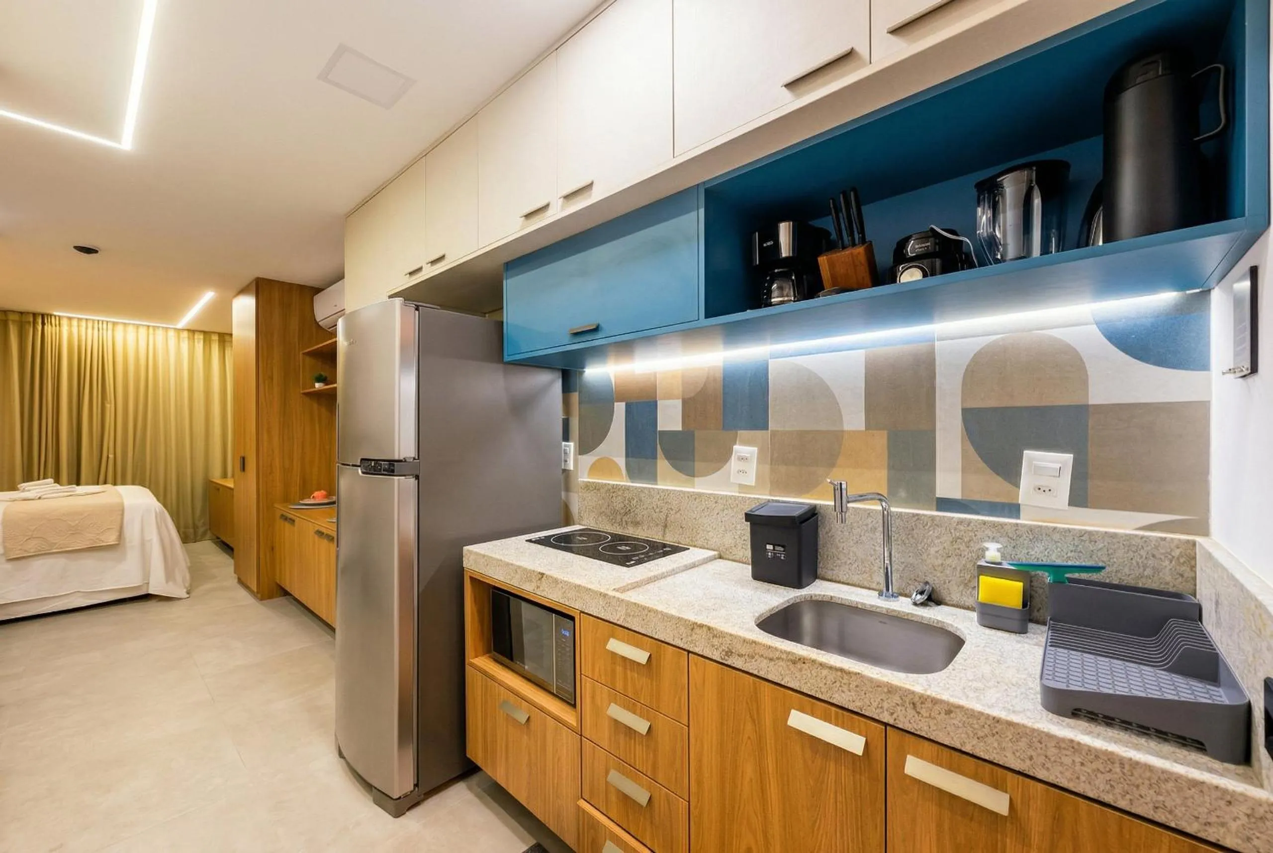 Kitchen or kitchenette, Bed in Beach Class Summer Residence