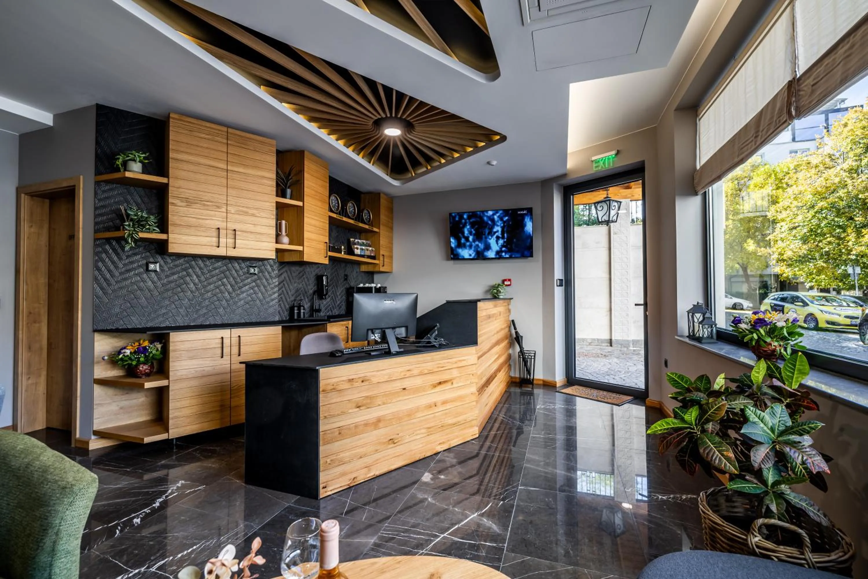 Seating area in Acacia Hotel