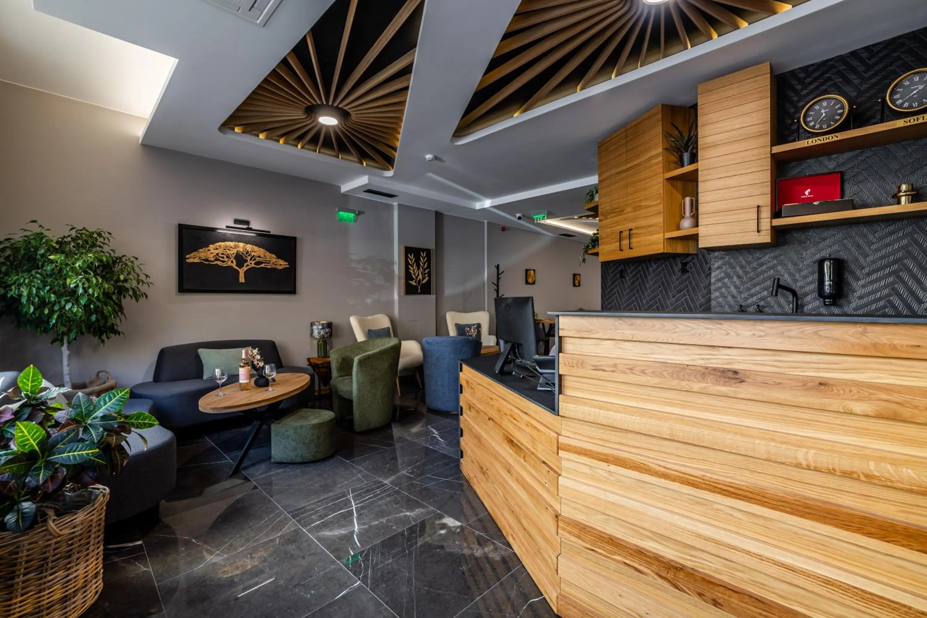 Seating area in Acacia Hotel