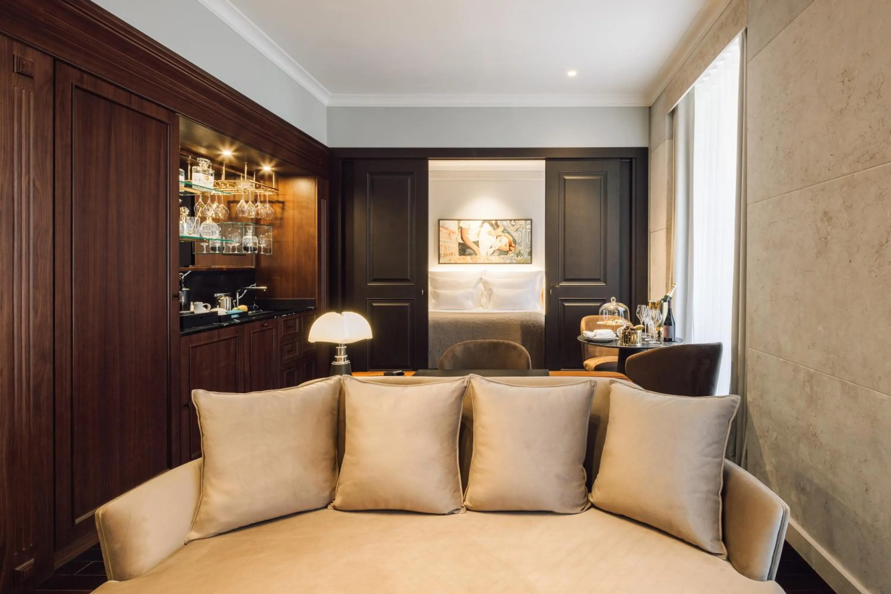 Seating area in MYTHIC SANA Downtown Suites