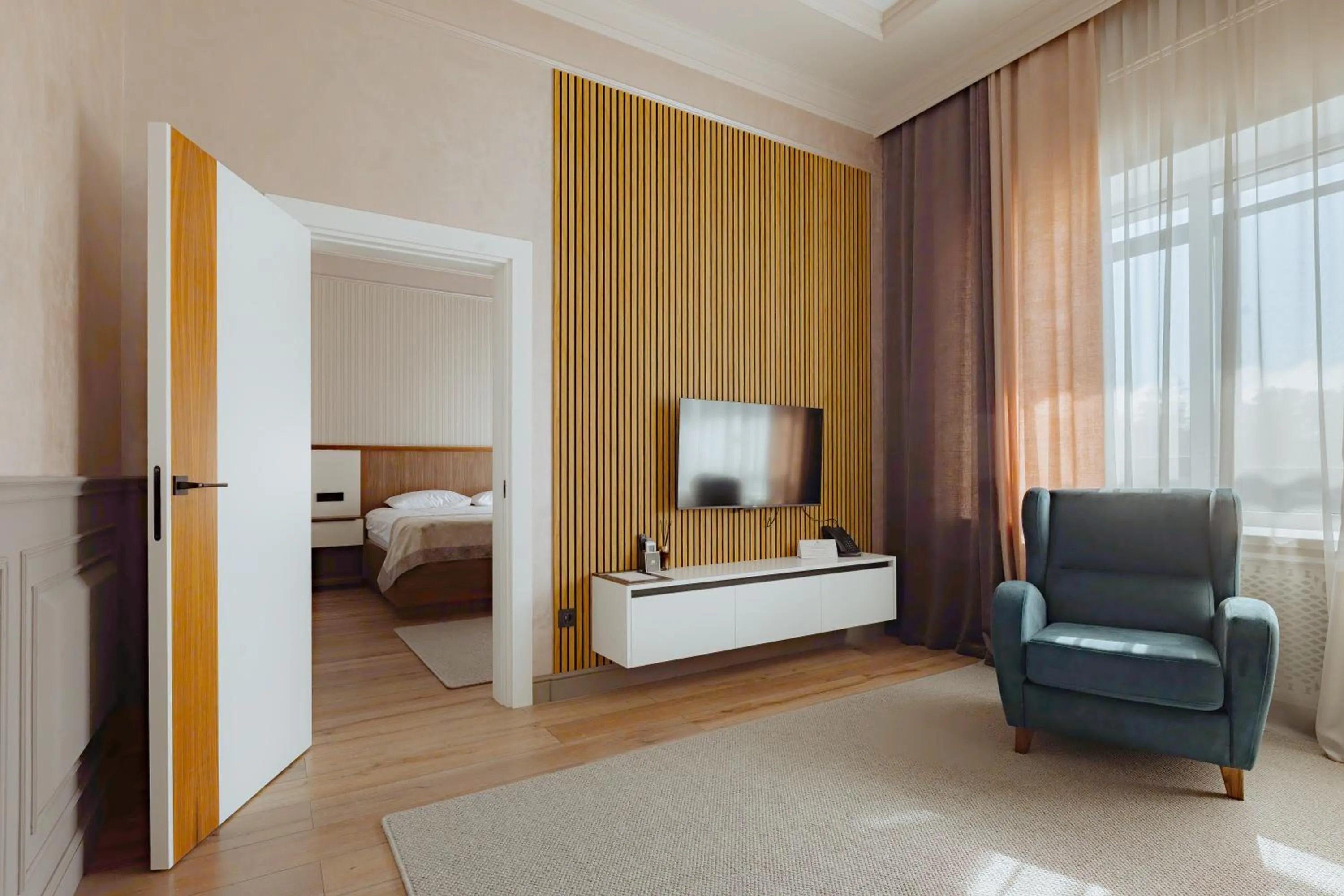 TV and multimedia, Bed in Beibarys Hotel