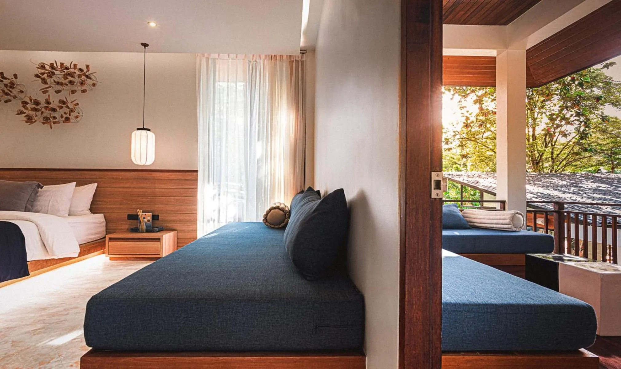 Bed in Sichon Cabana Beach Resort