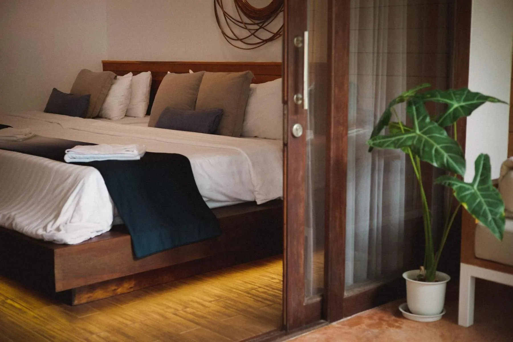 Bed in Sichon Cabana Beach Resort