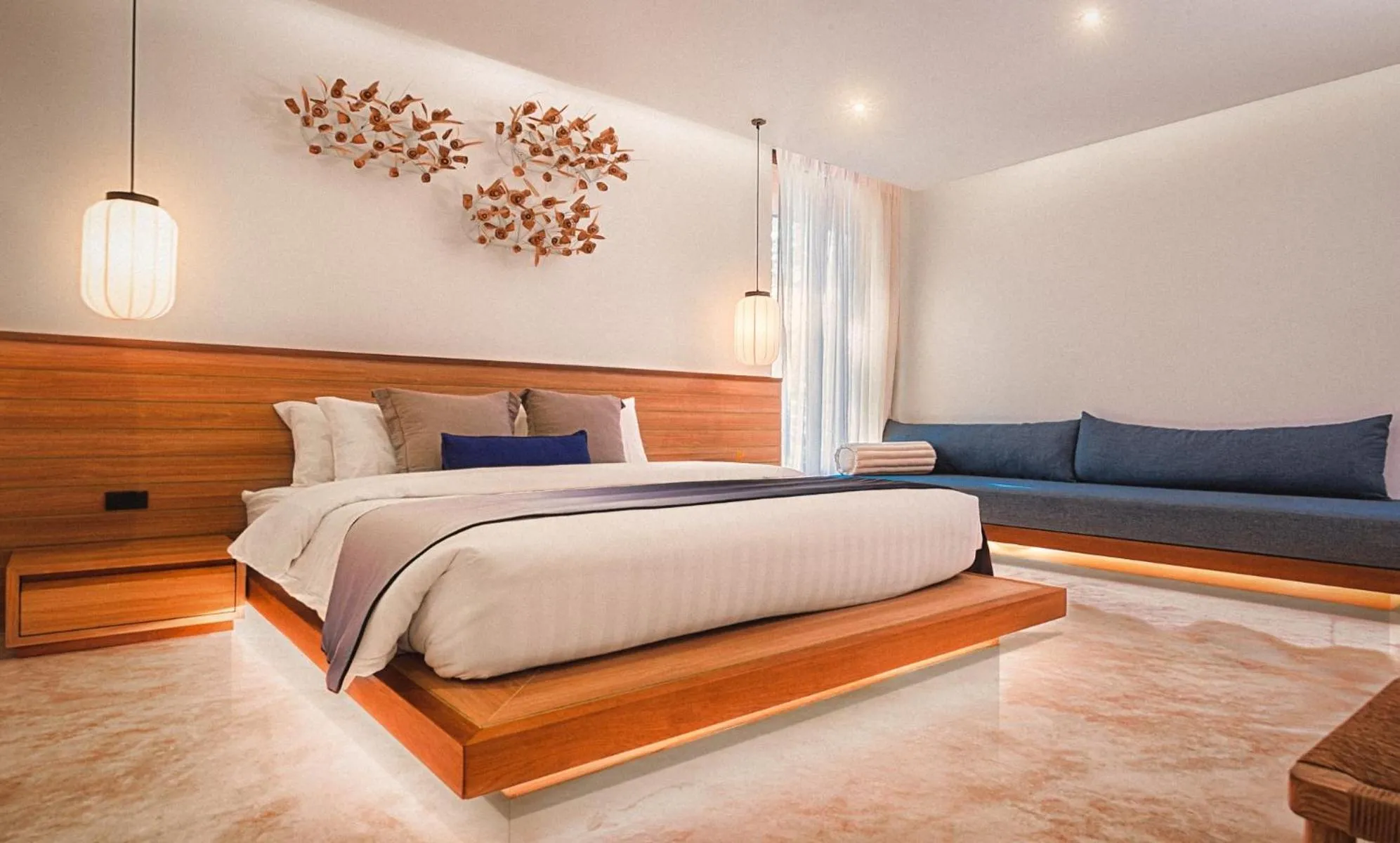 Bed in Sichon Cabana Beach Resort