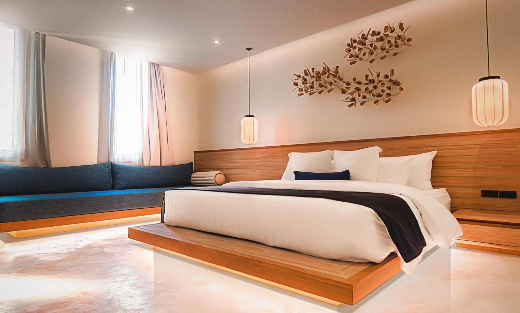 Bed in Sichon Cabana Beach Resort