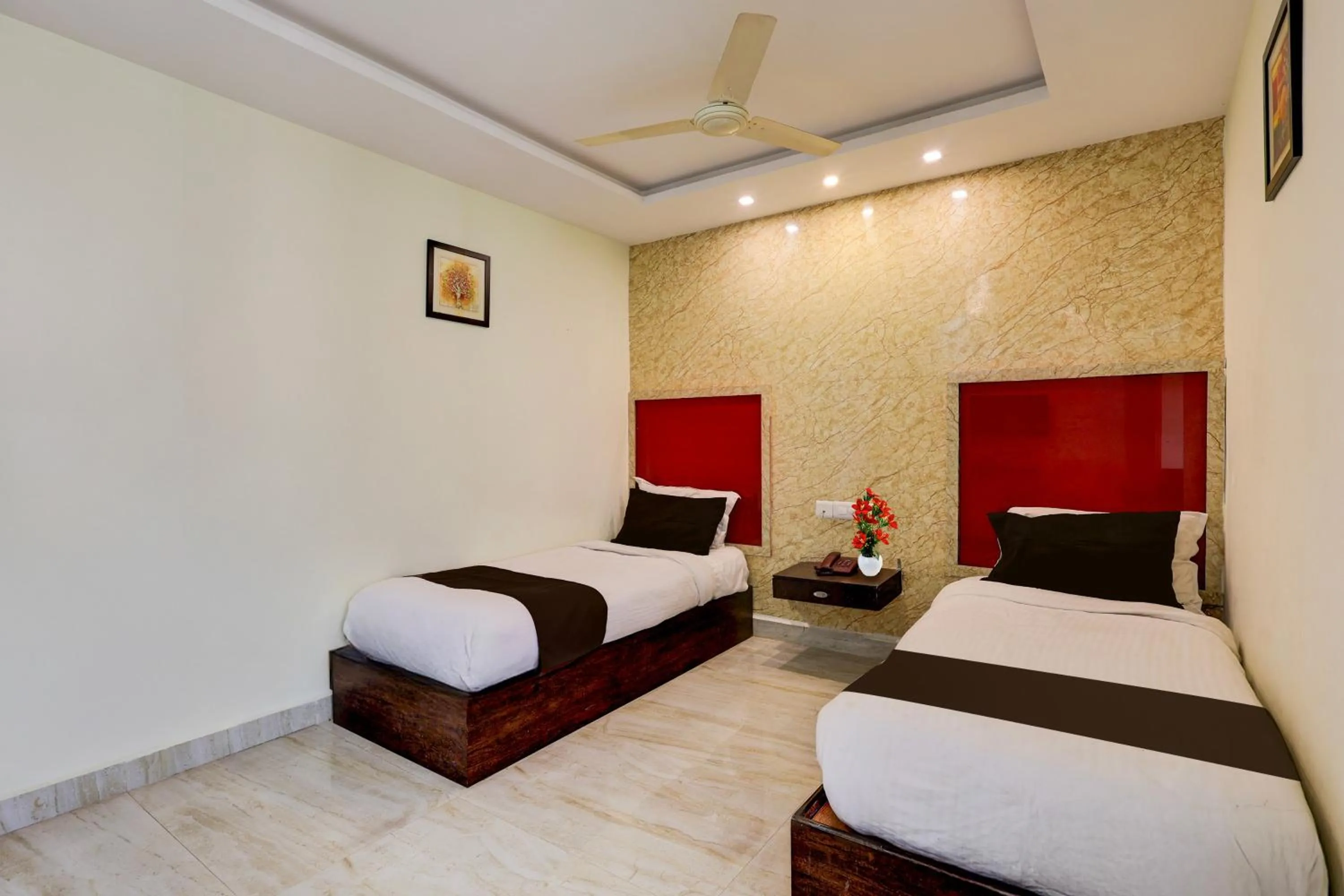 Bedroom, Bed in Townhouse Benz Circle MG Road