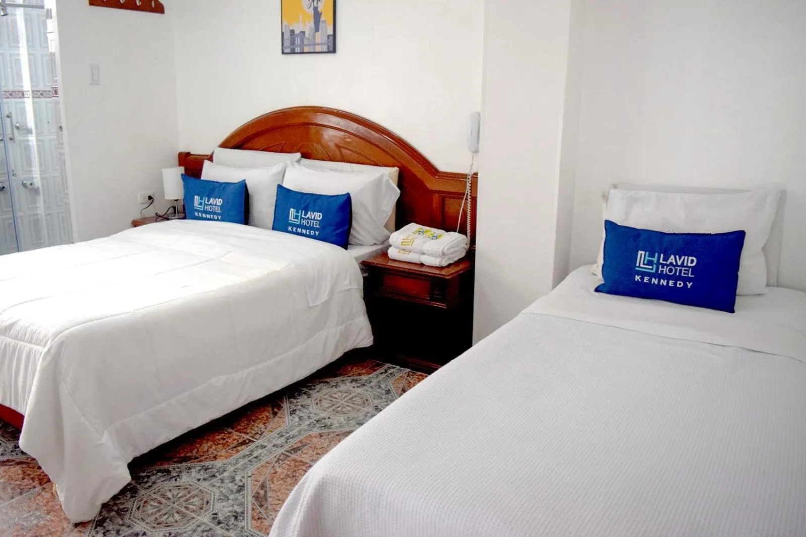 Bathroom, Bed in Lavid Hotel Kennedy