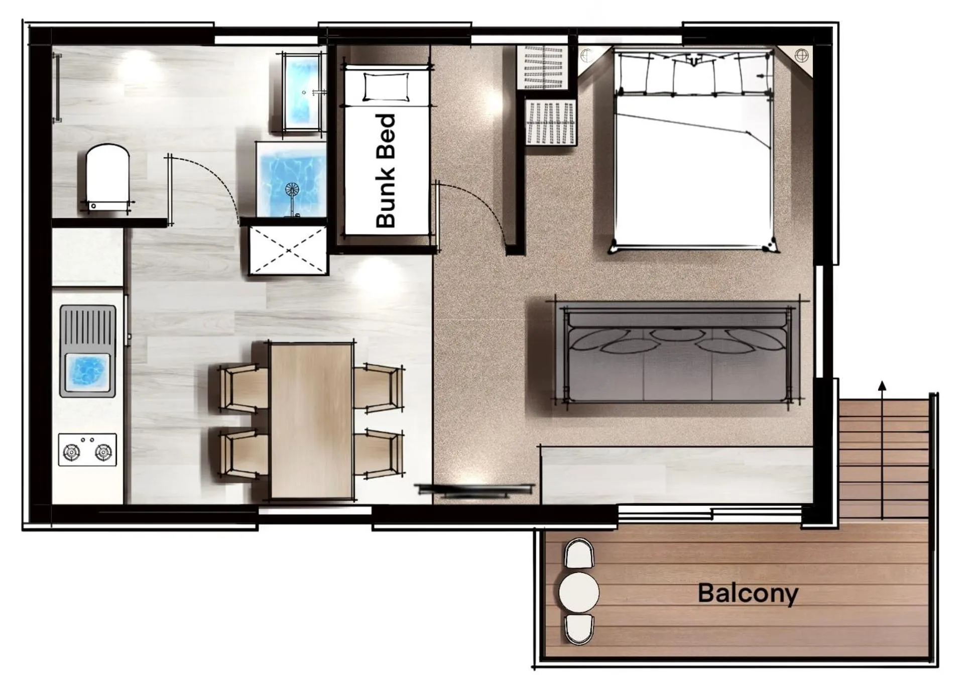 Floor plan in Akaroa Top 10 Holiday Park