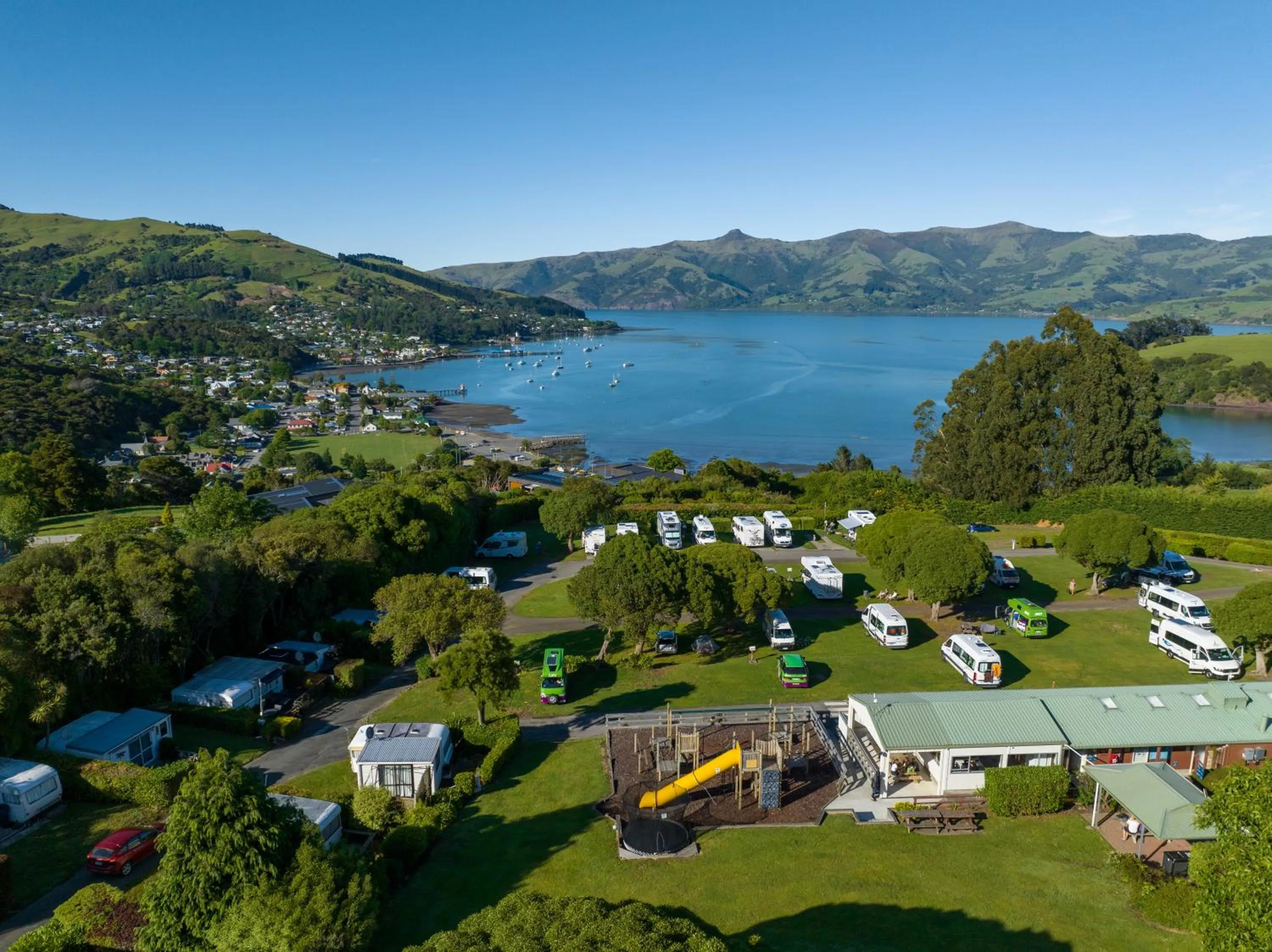 Sea view in Akaroa Top 10 Holiday Park