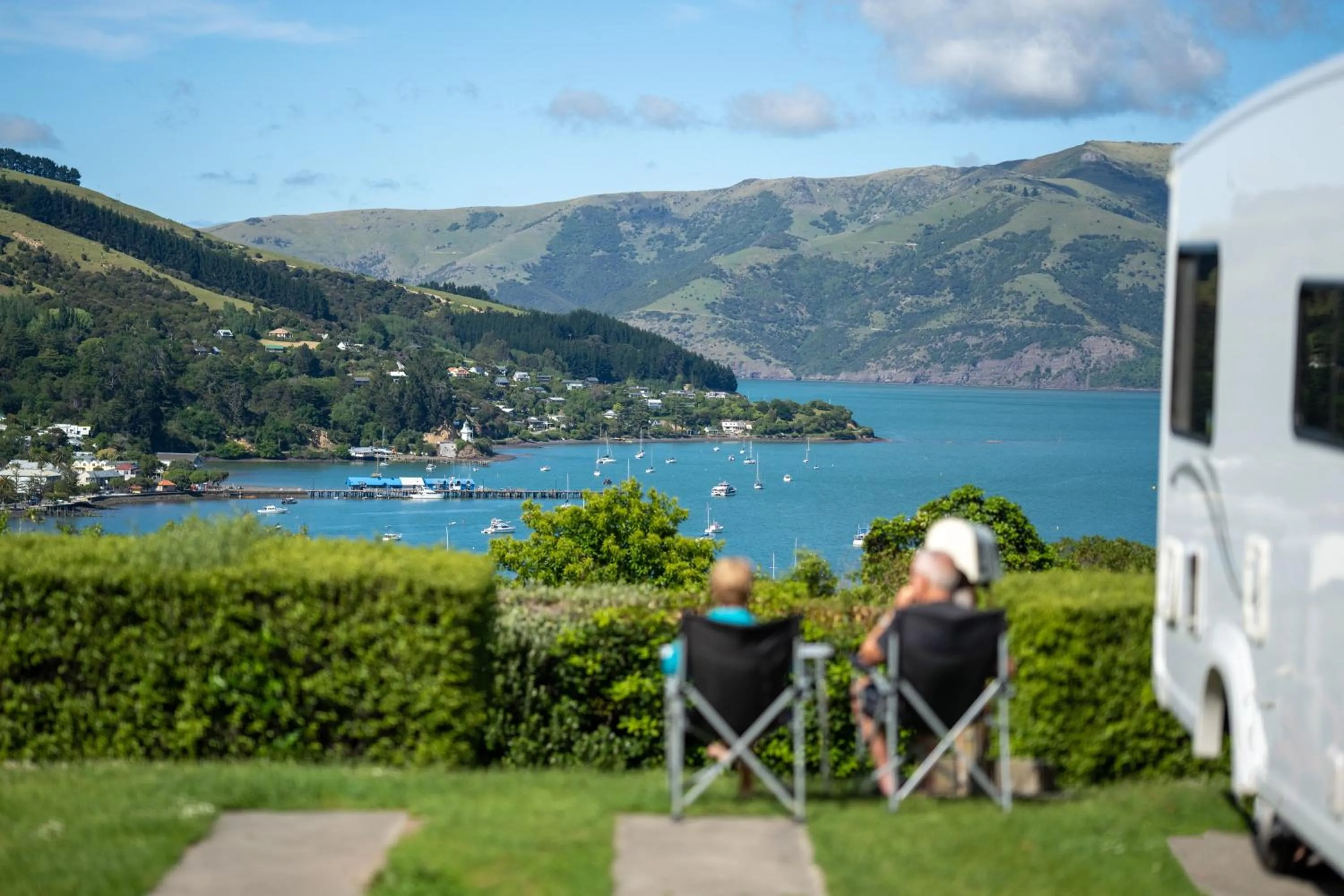 Sea view in Akaroa Top 10 Holiday Park
