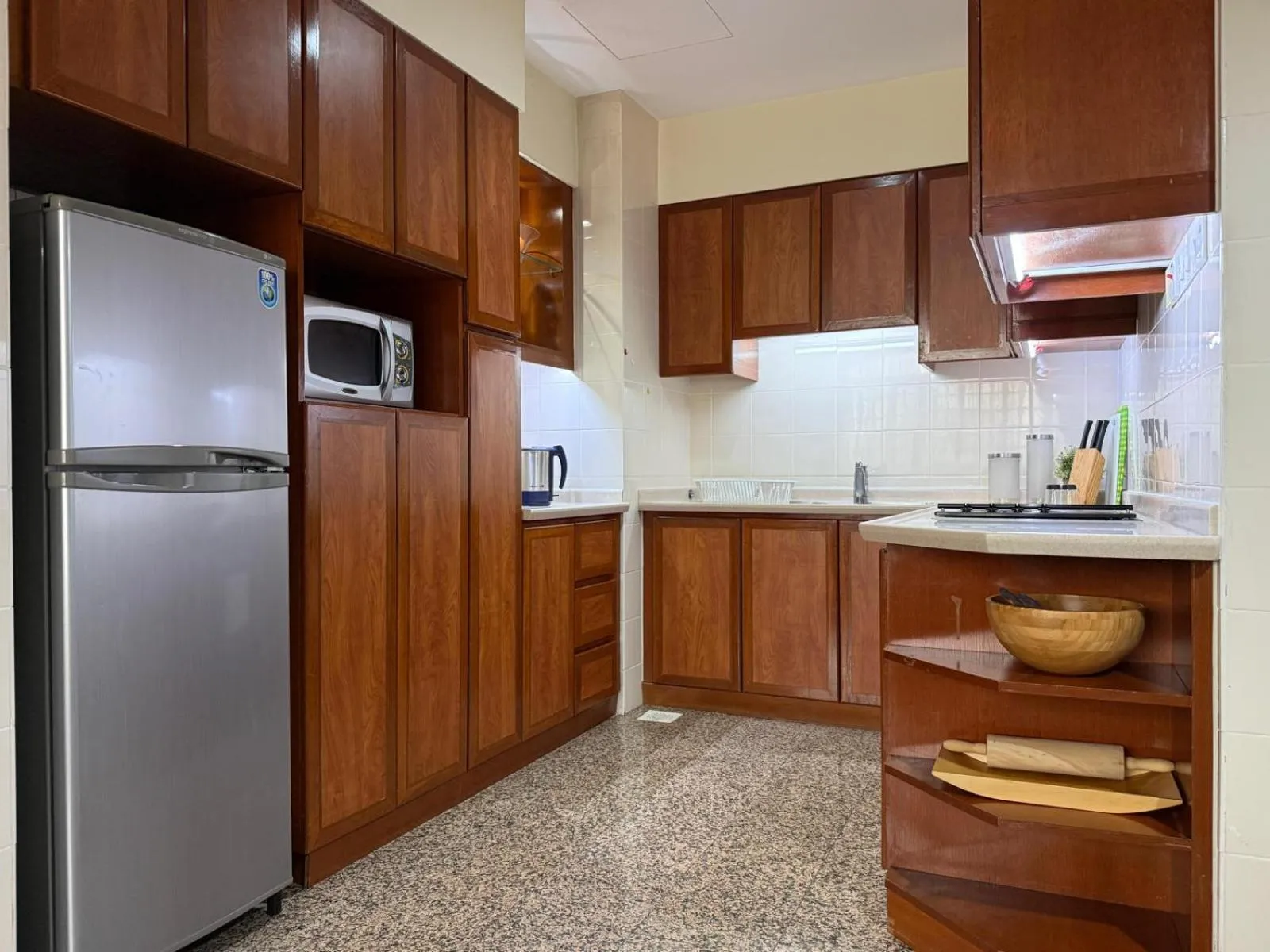 Kitchen or kitchenette in Alocassia Serviced Apartments