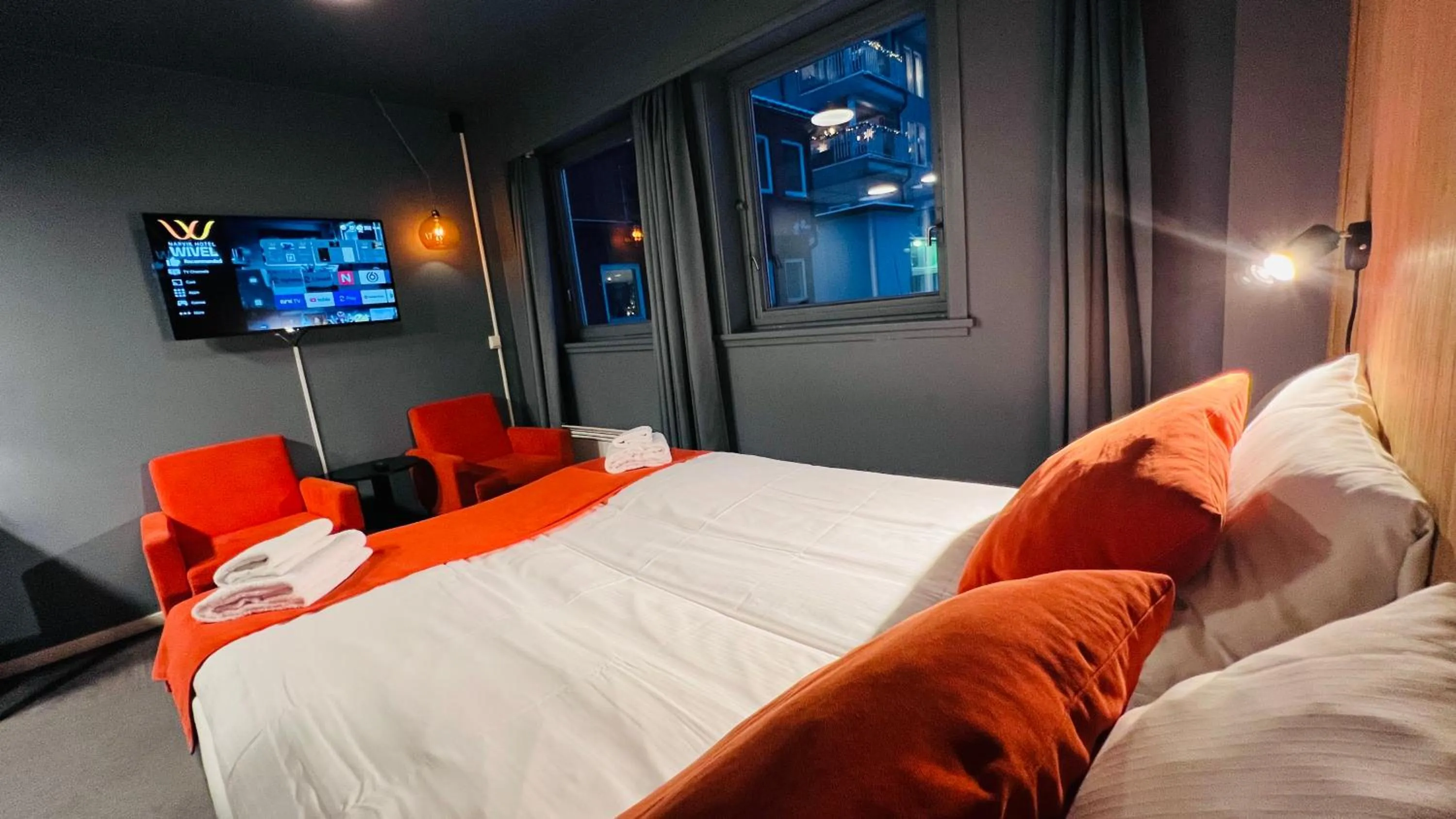 Bed in Narvik Hotel Wivel