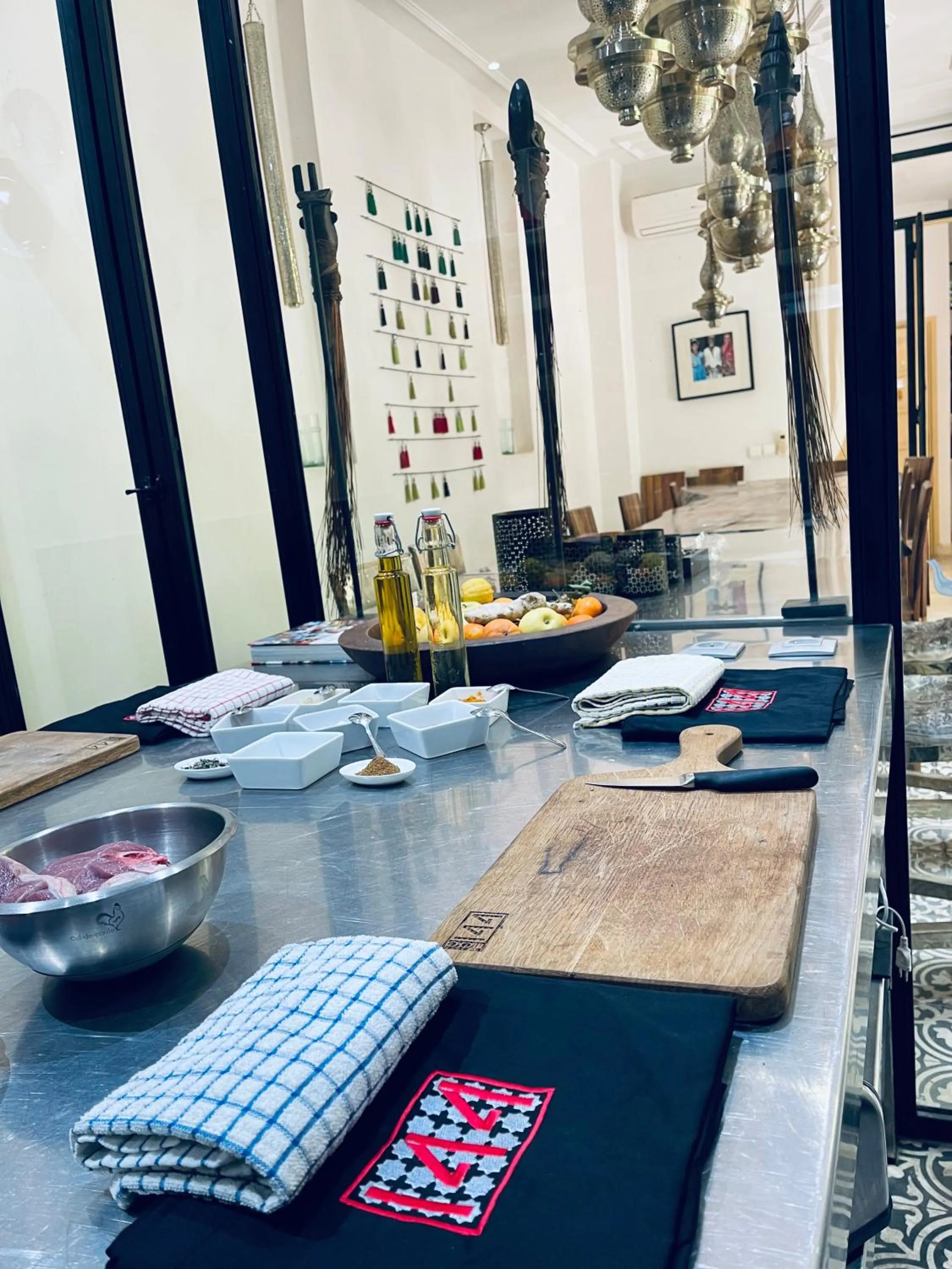 Communal kitchen in Riad 144