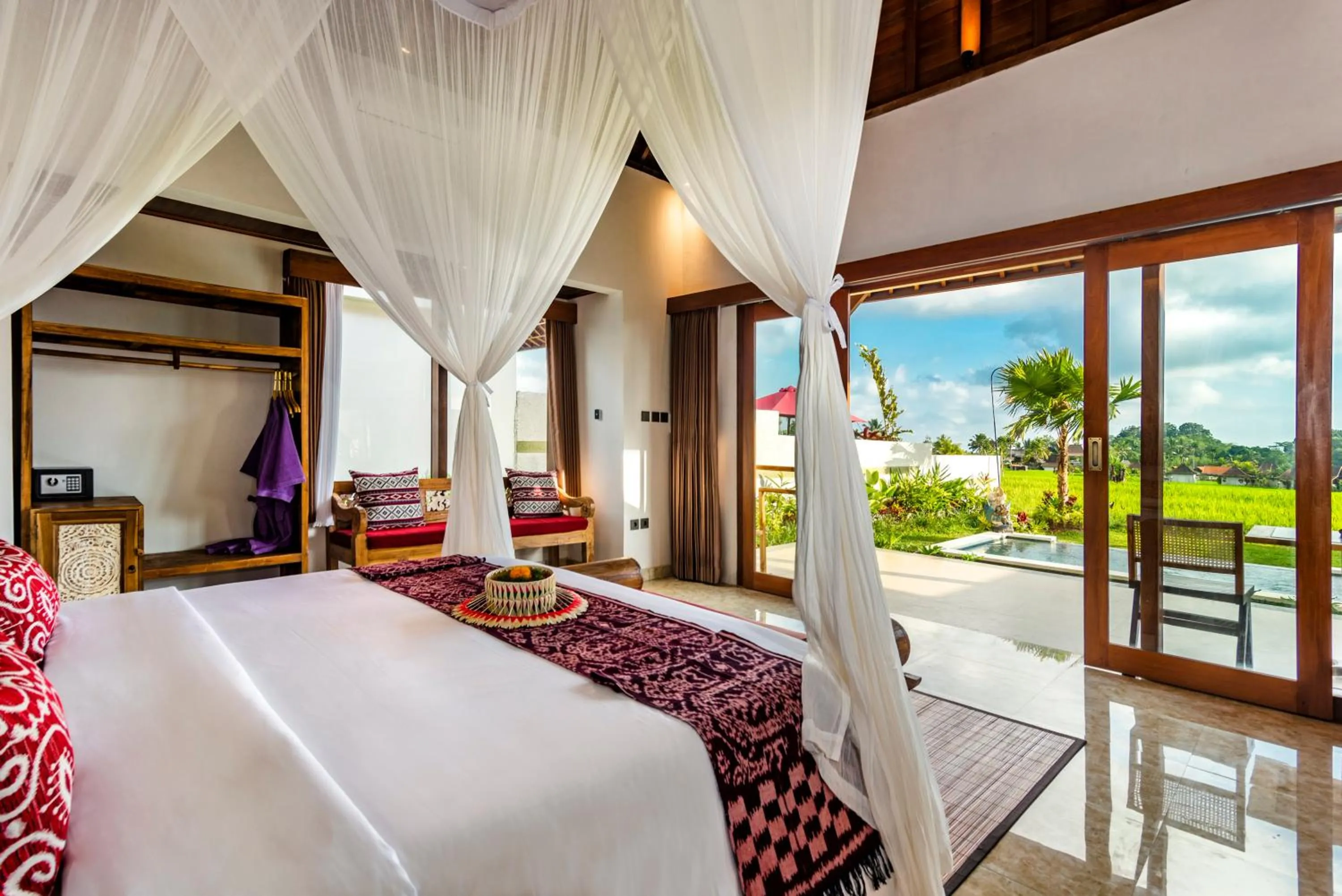 View (from property/room), Bed in Akshaya Resort Ubud by Dhananjaya Hospitality