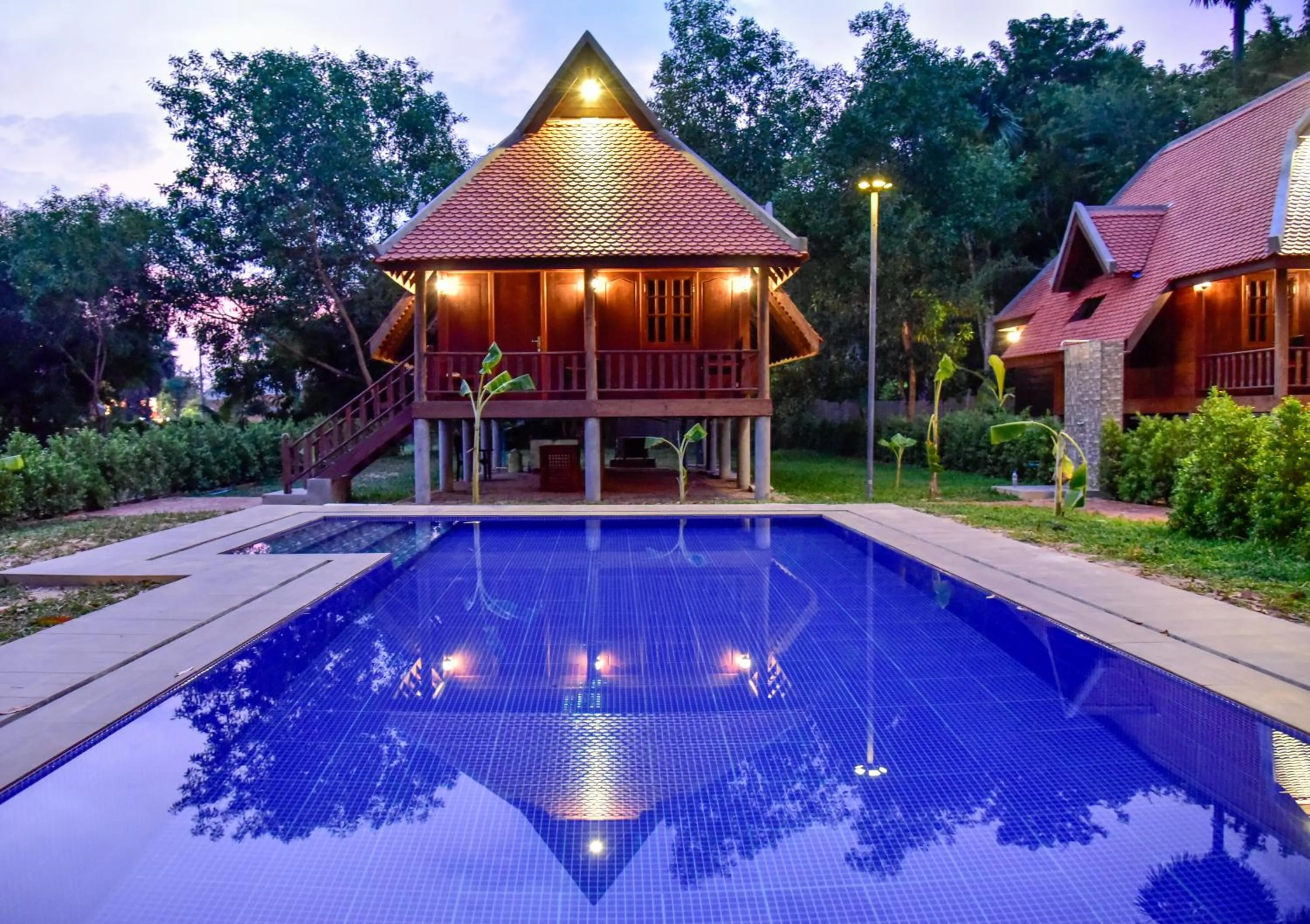 Pool view in Angkor Heart Bungalow