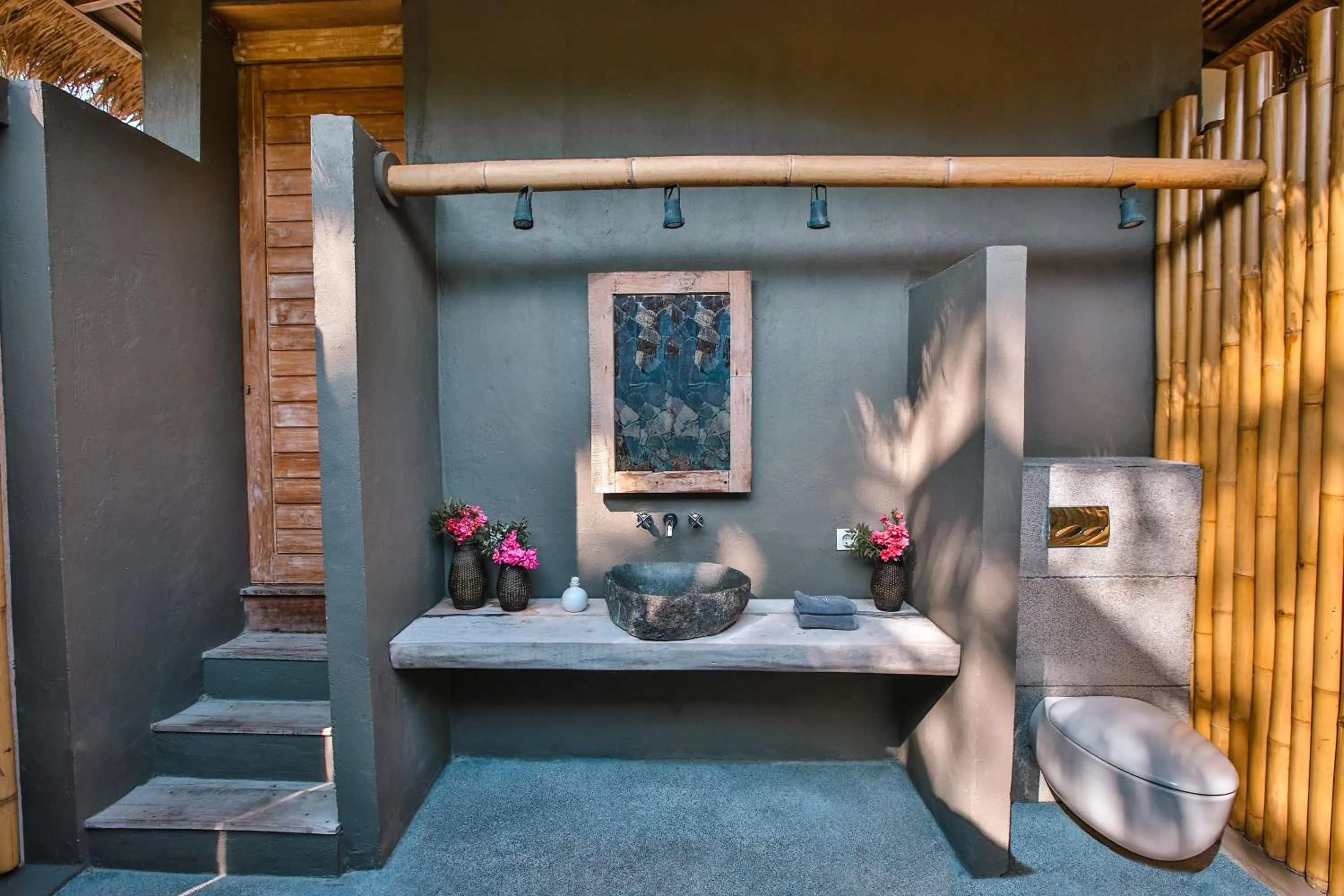 Bathroom, Bed in Slow Gili Air