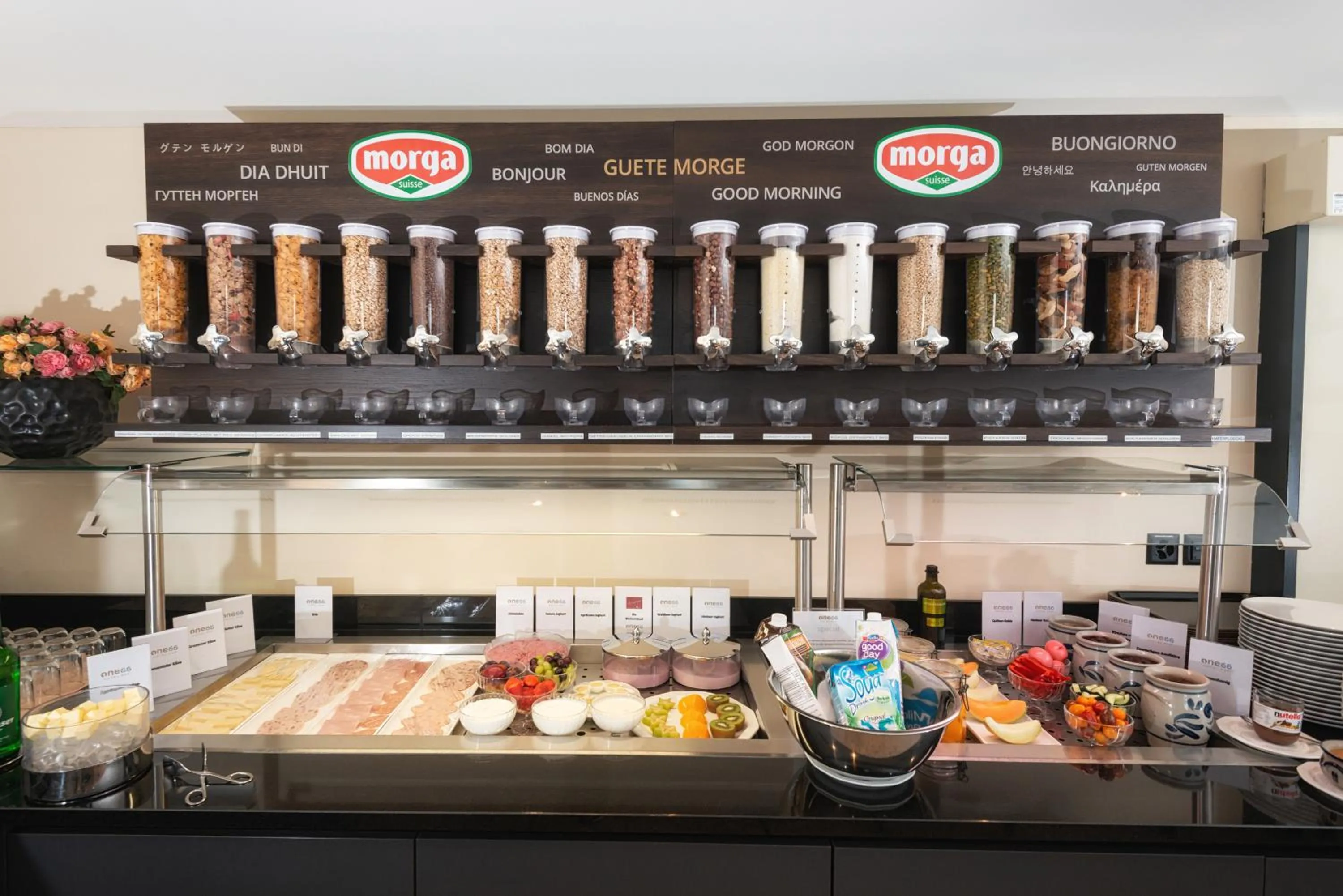 Breakfast in Hotel one66 (free parking garage)