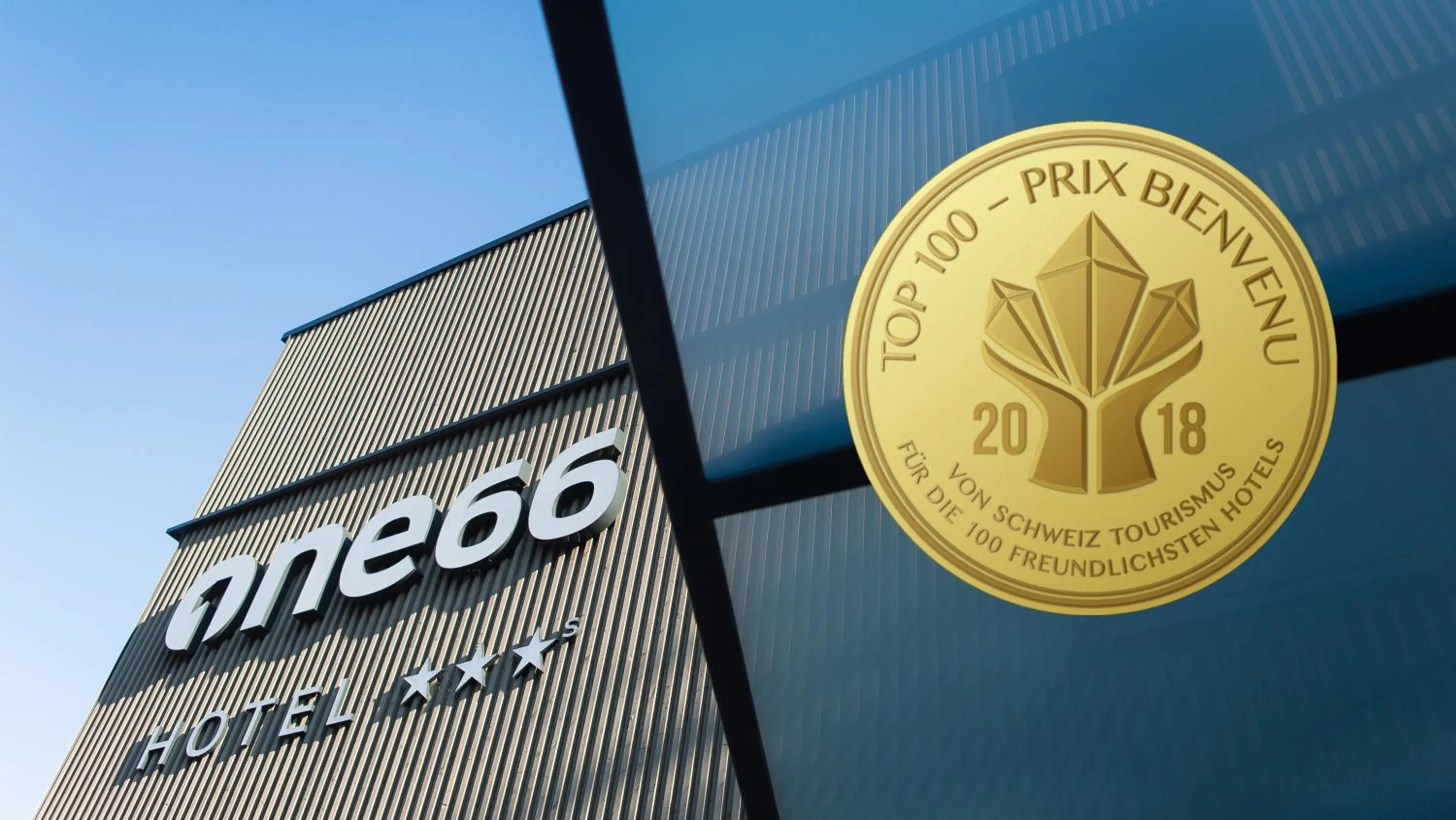 Property logo or sign in Hotel one66 (free parking garage)