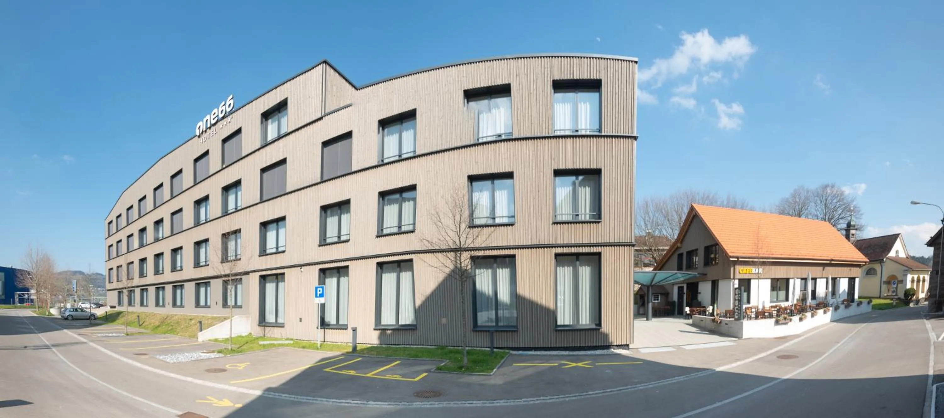 Property building in Hotel one66 (free parking garage)