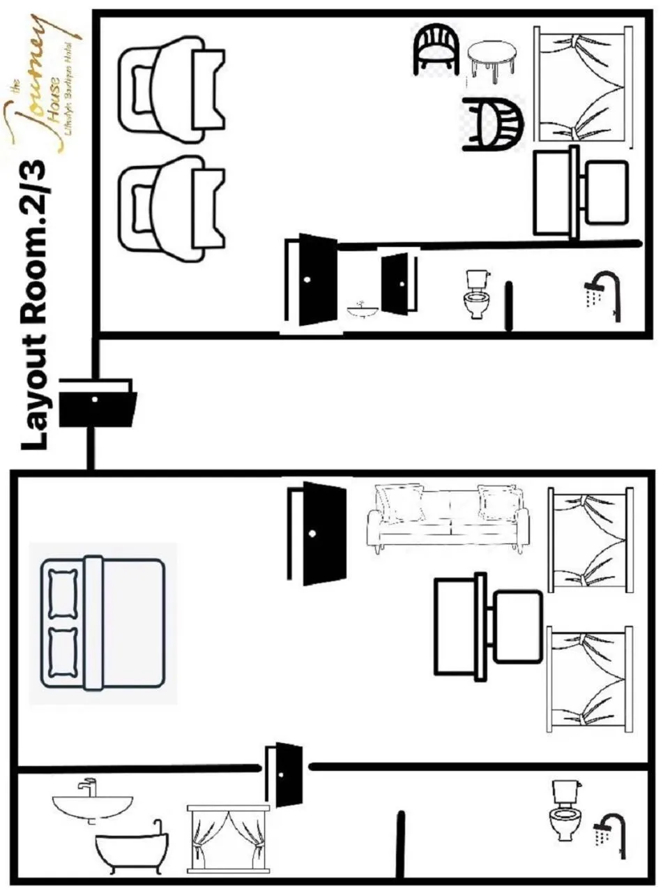 Floor plan in The Journey House Lifestyle Boutique Hotel