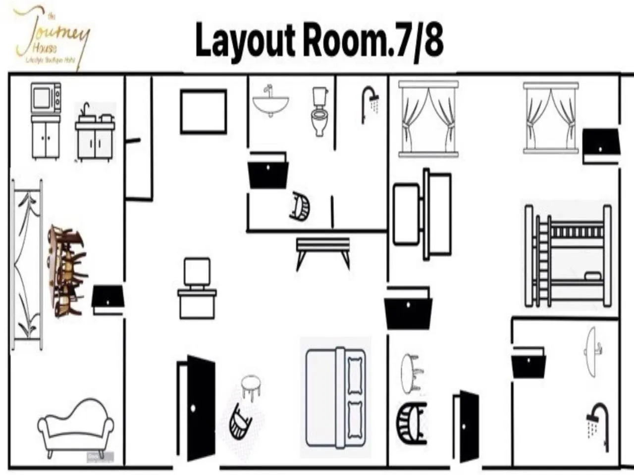 Floor plan in The Journey House Lifestyle Boutique Hotel