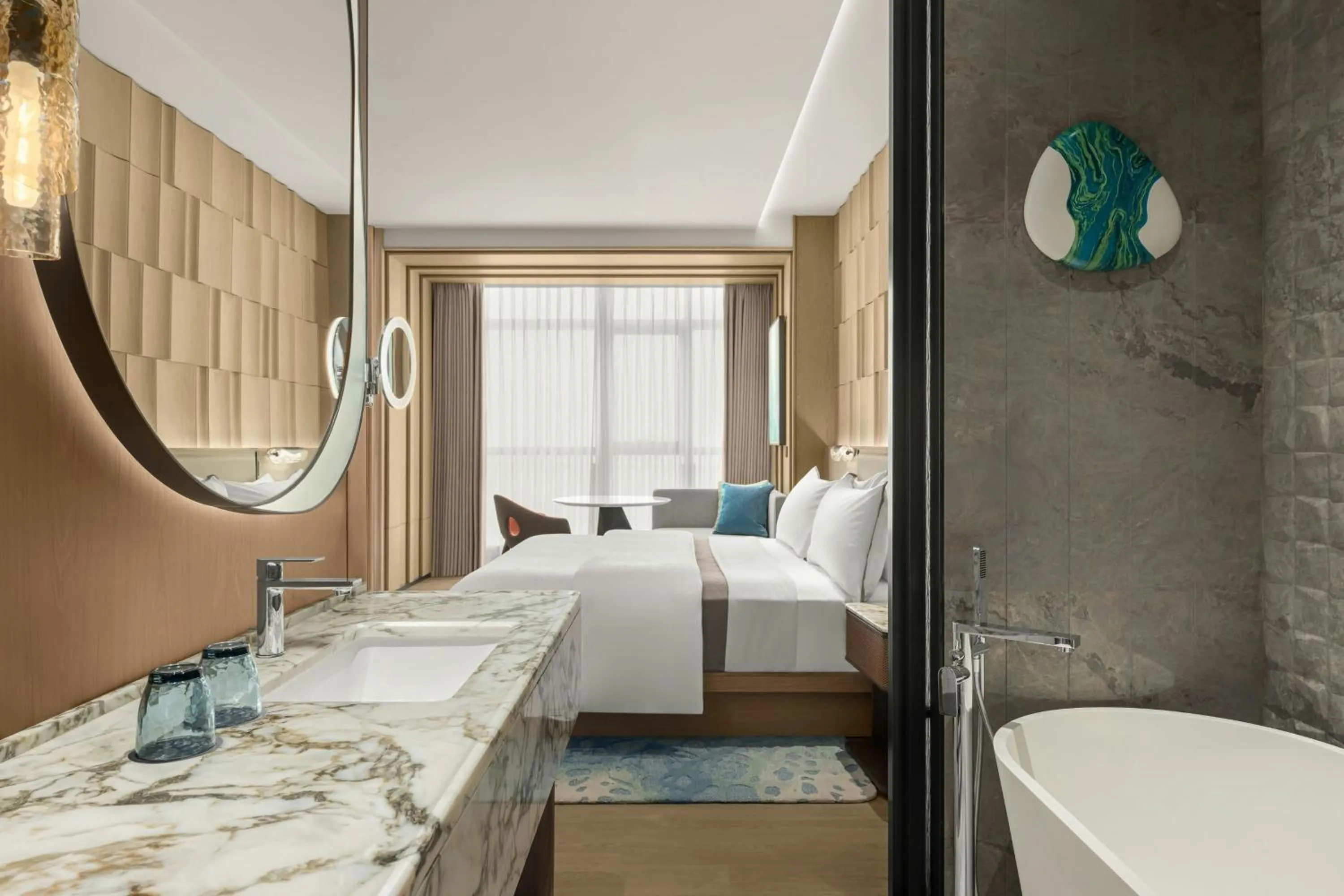 Bathroom, Bed in The Westin Yichang