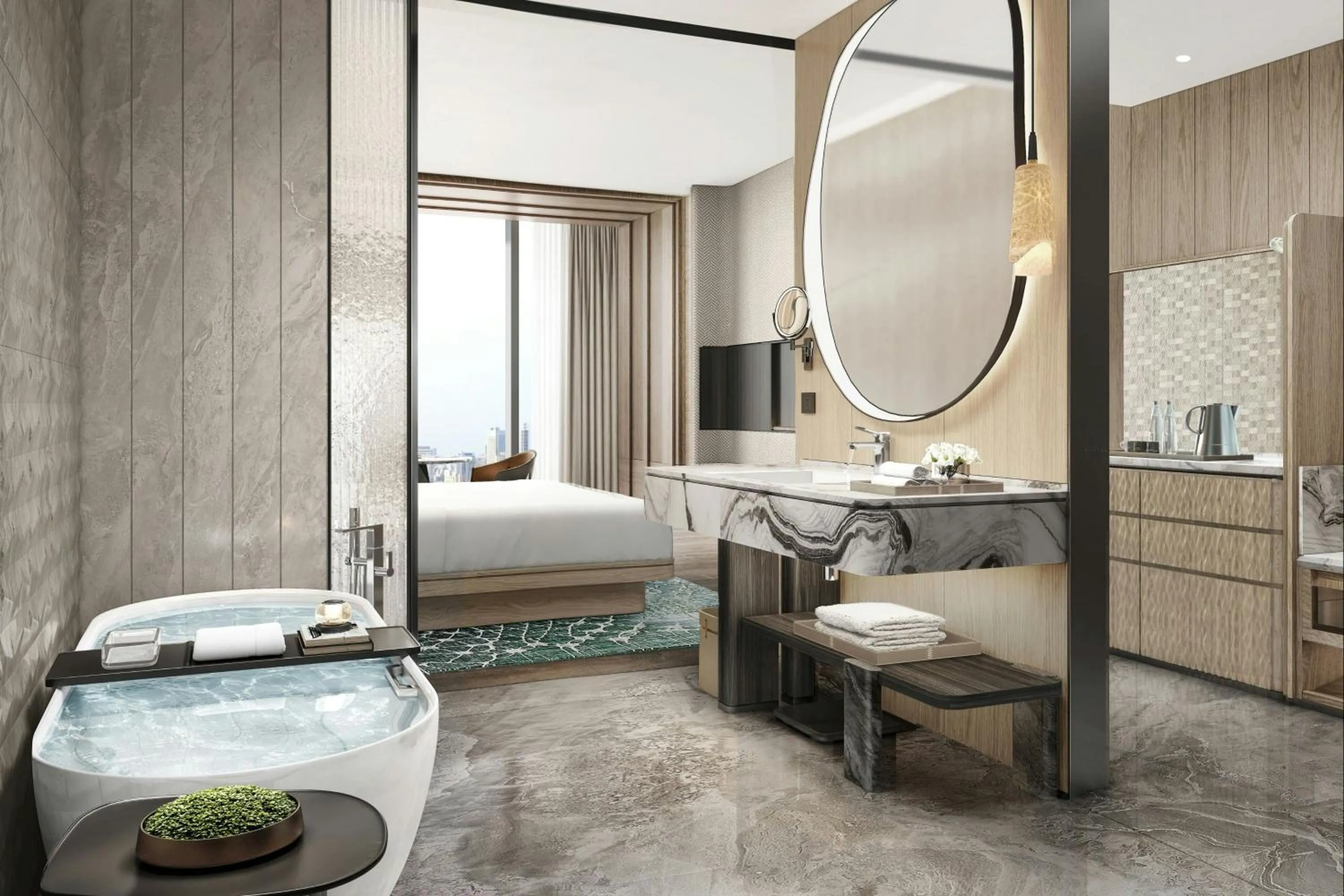 Bathroom, Bed in The Westin Yichang