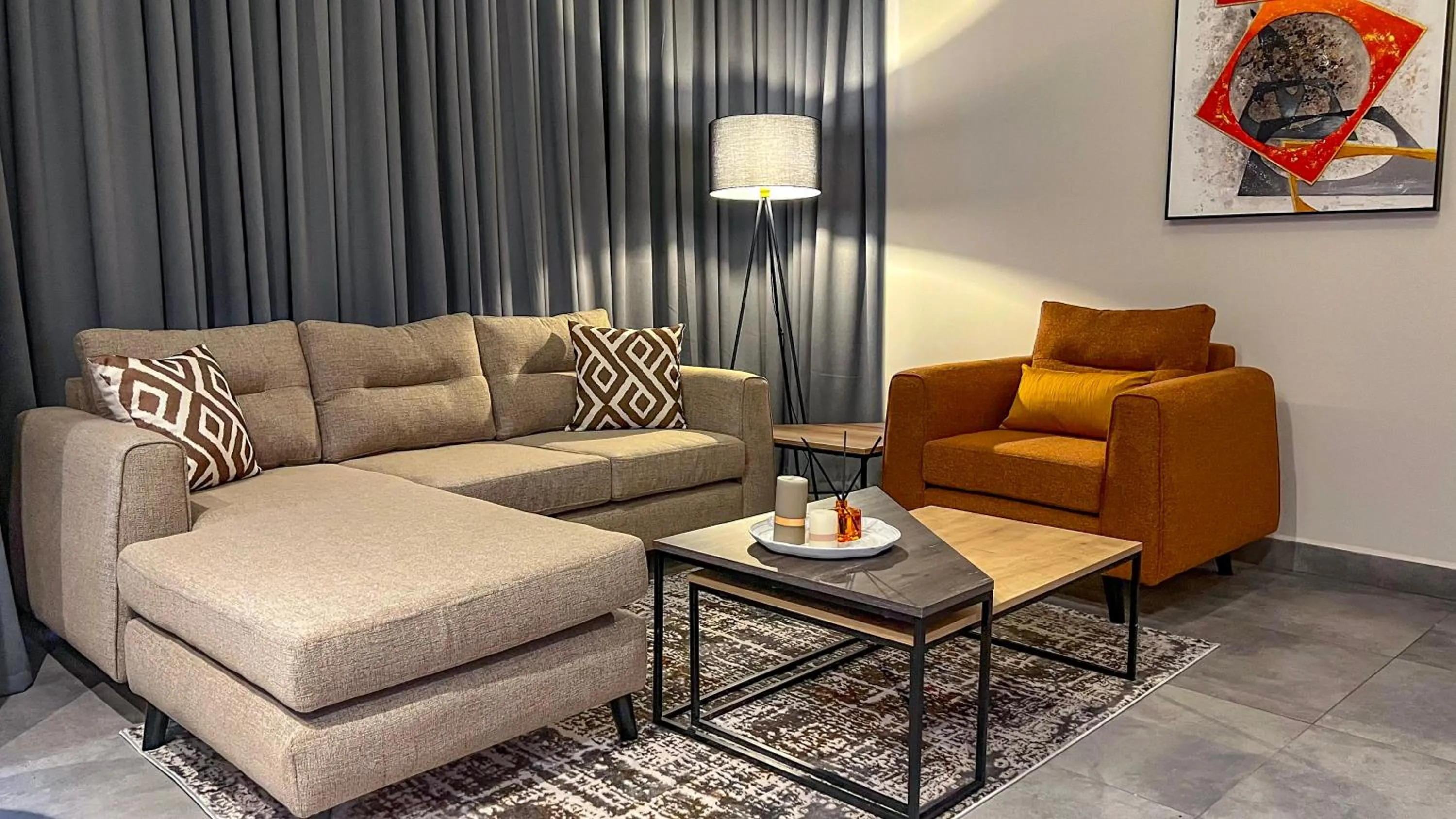 Seating area in Anthonian Suites