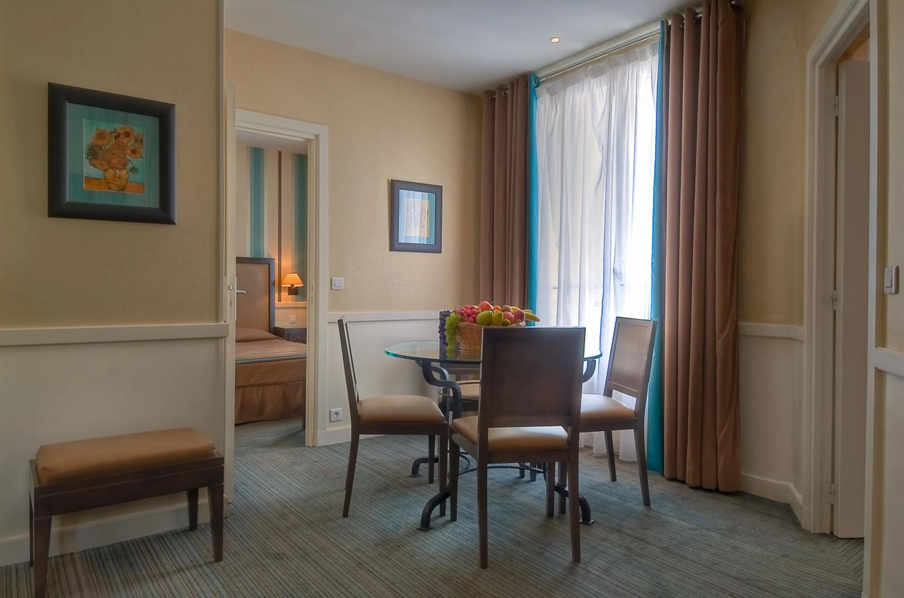 Seating area in Elysees Apartments