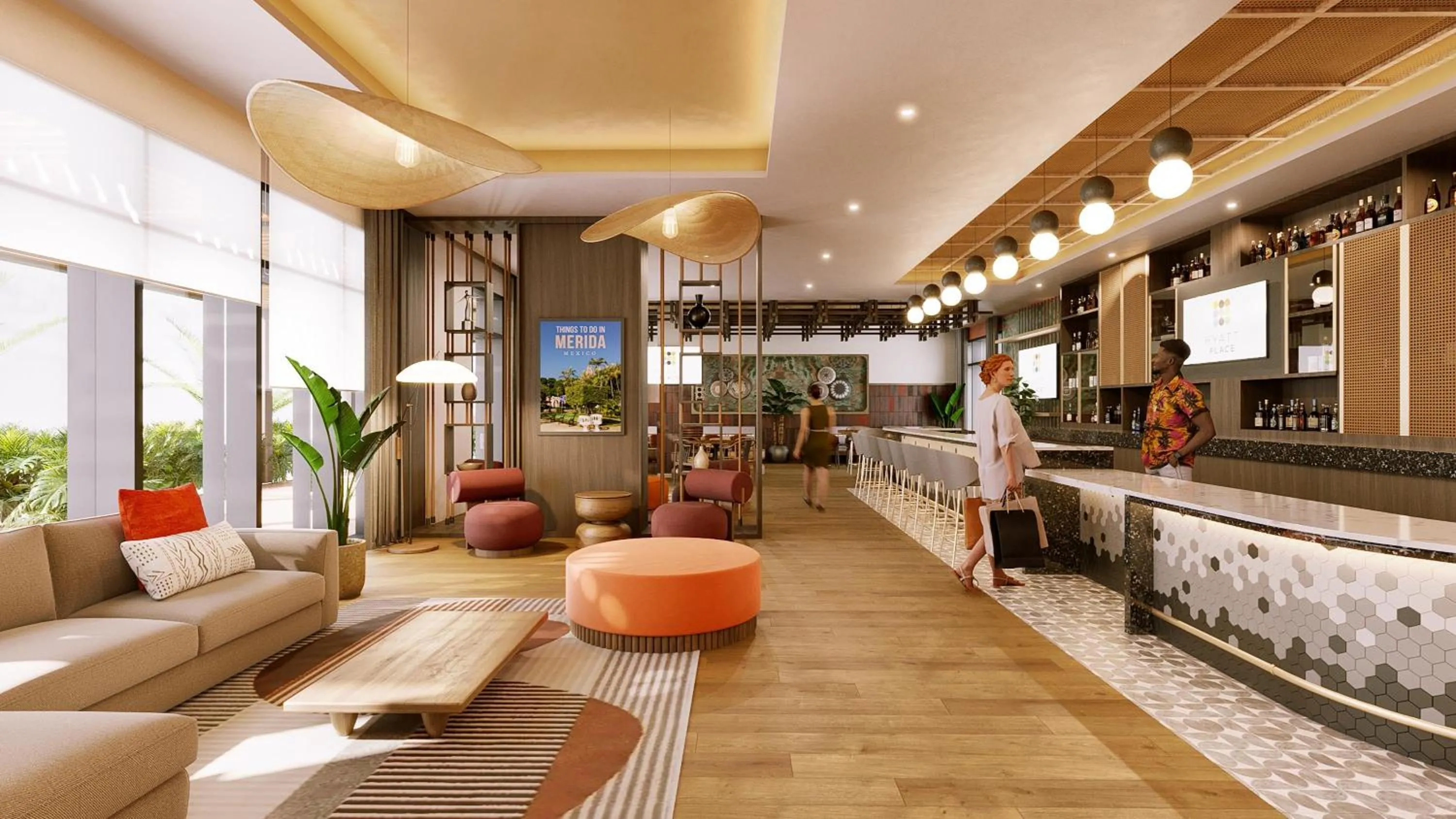 Lounge or bar in Hyatt Place Merida/ Via Montejo