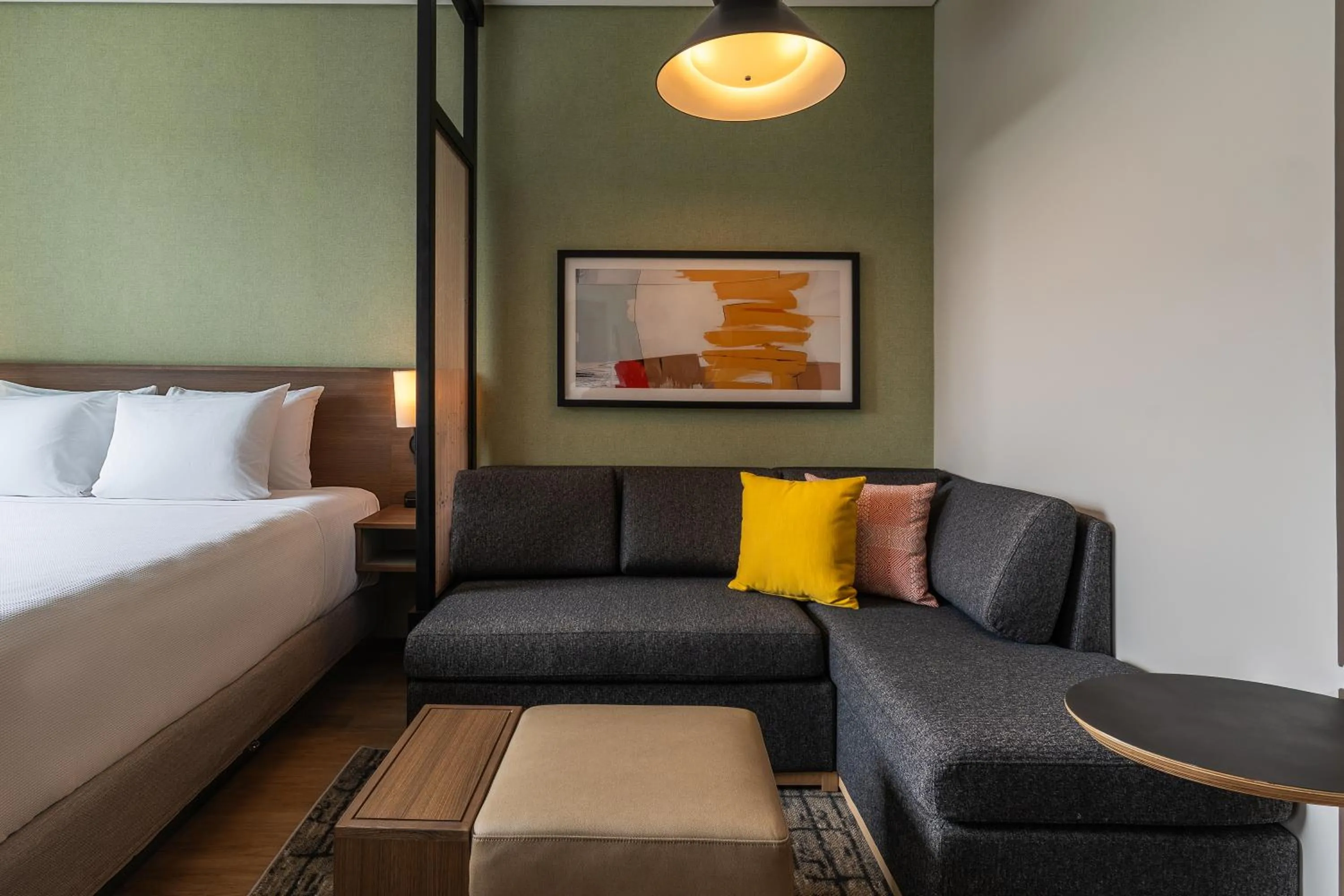 Seating area, Bed in Hyatt Place Merida/ Via Montejo