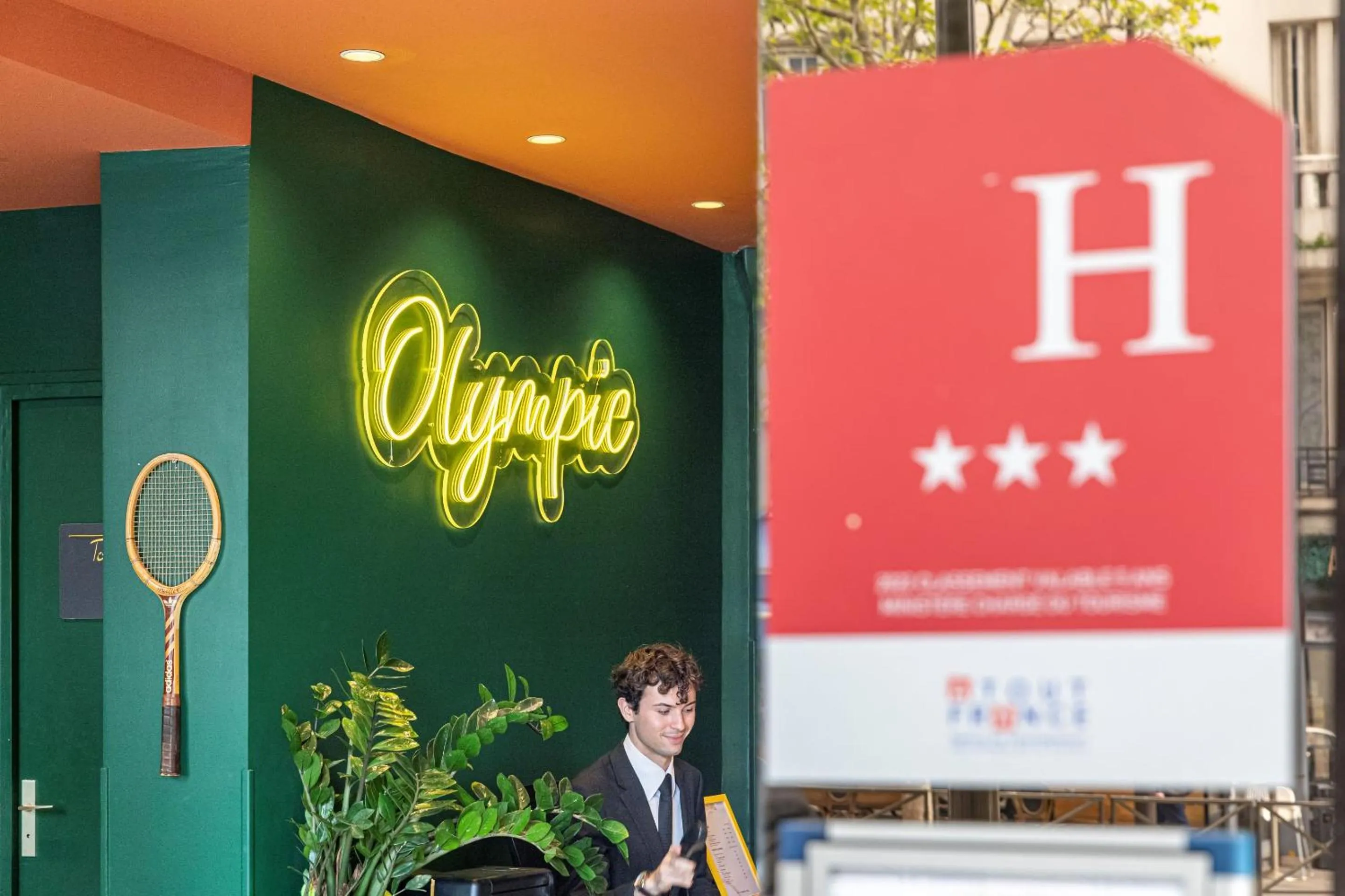 Facade/entrance in Hotel Olympic Paris Boulogne by Patrick Hayat