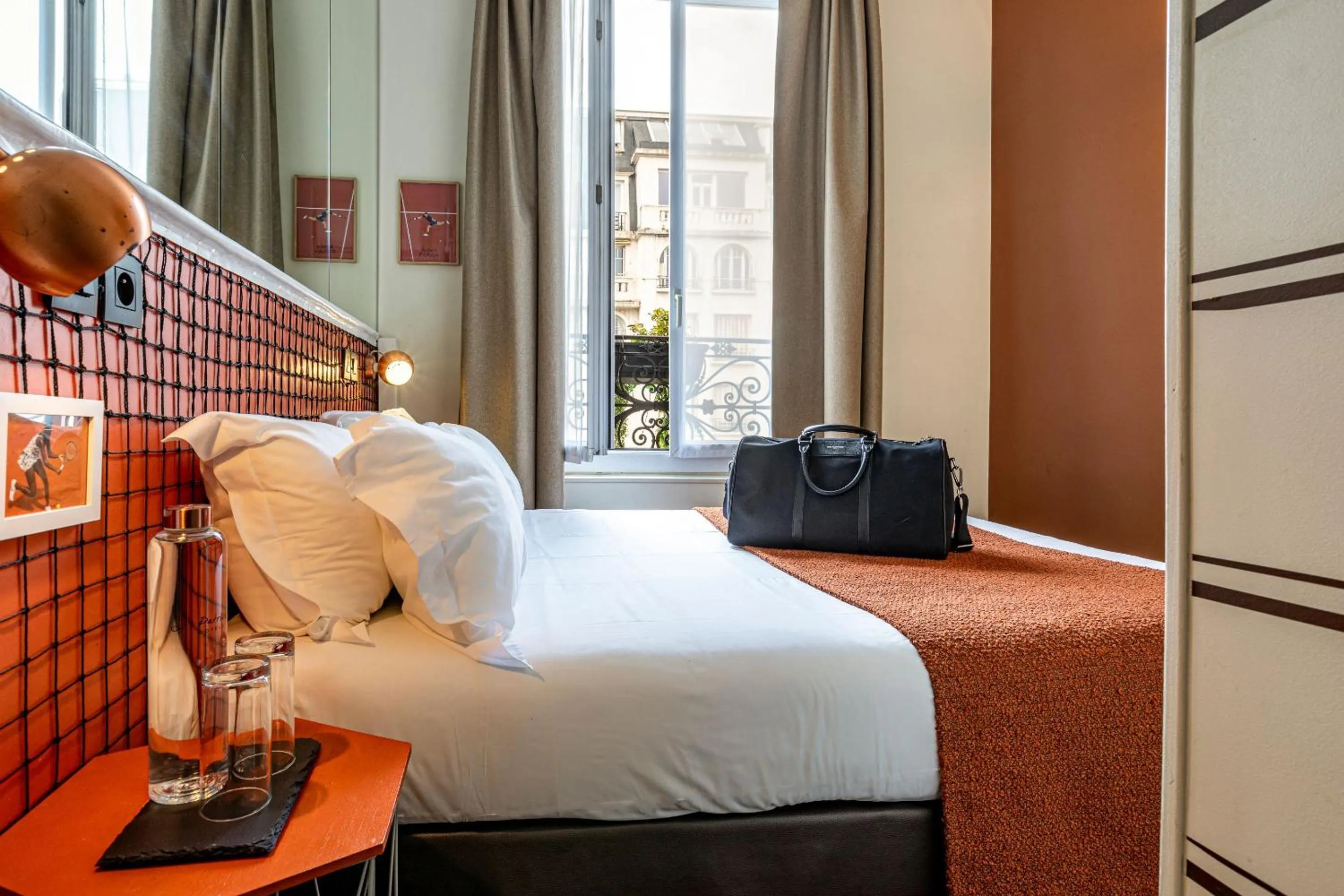 Bed in Hotel Olympic Paris Boulogne by Patrick Hayat