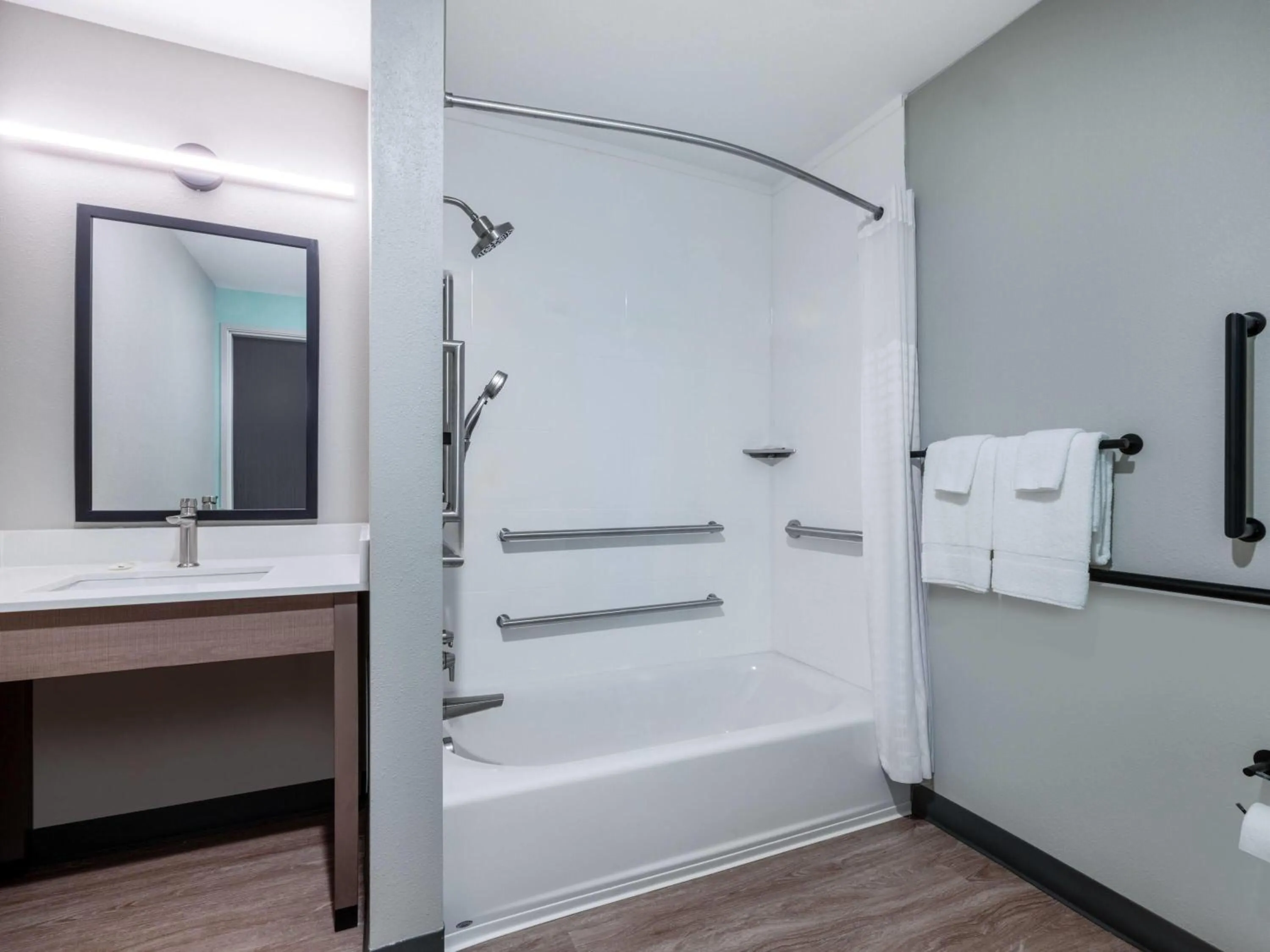 Bathroom in ECHO Suites Extended Stay by Wyndham Springfield Airport PLZ