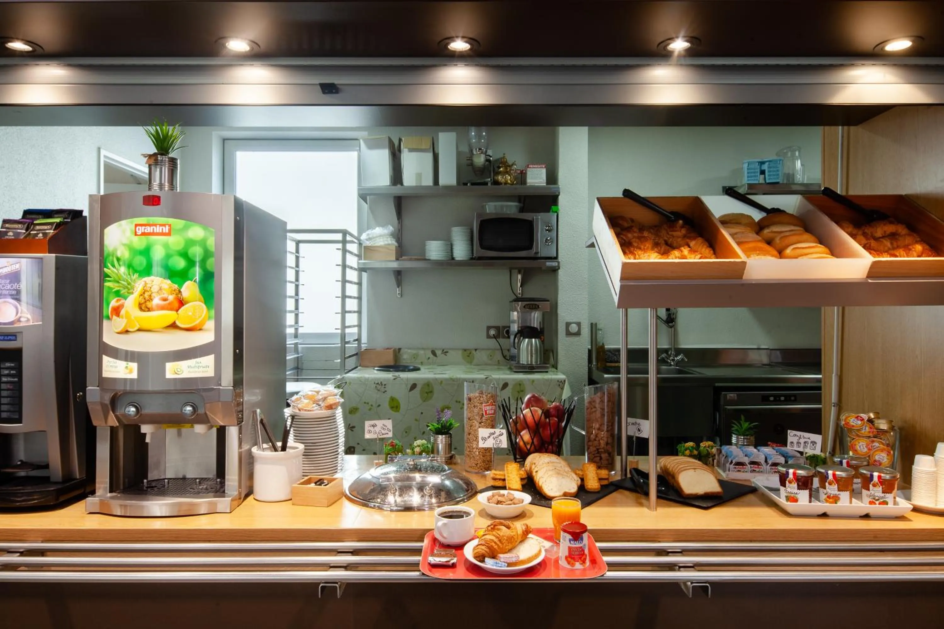 Buffet breakfast in B&B HOTEL Paris Le Bourget