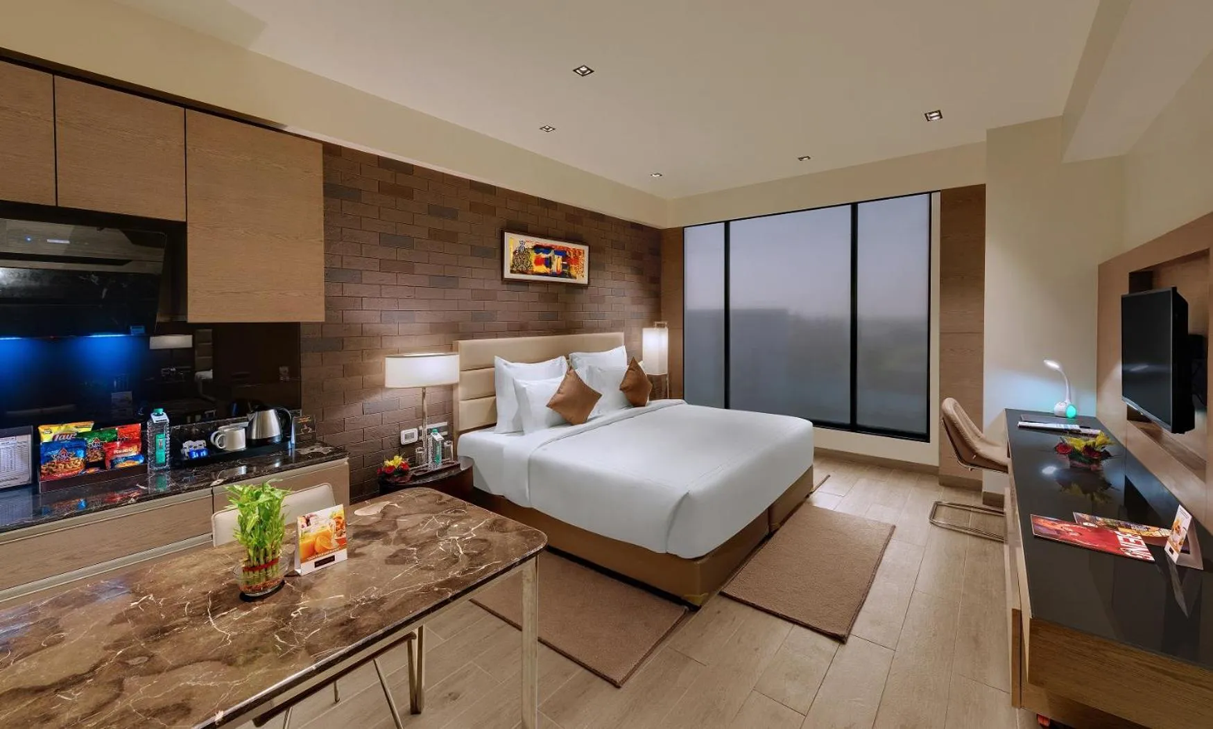 Bed in Wyndham Ahmedabad Shela