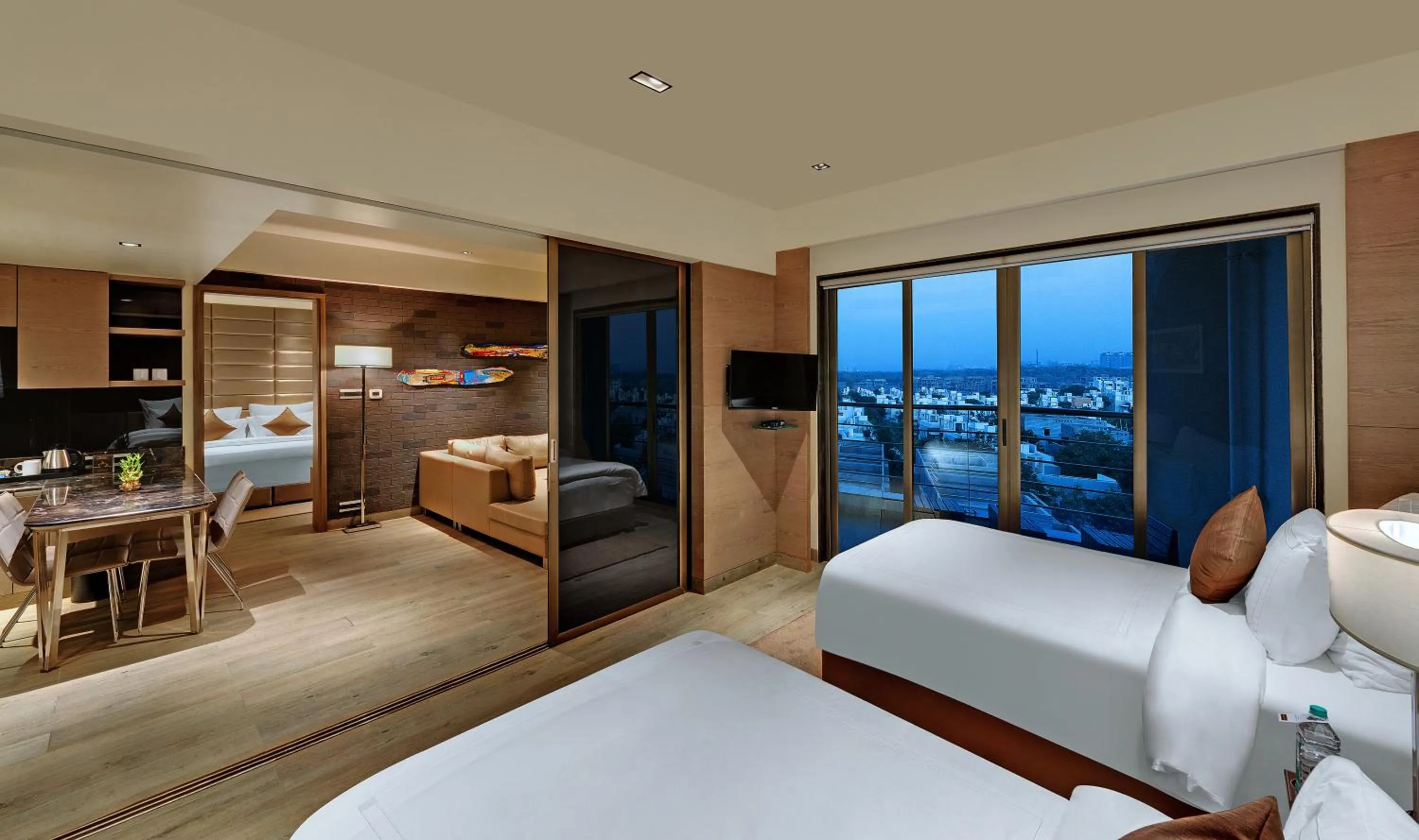 Bed in Wyndham Ahmedabad Shela