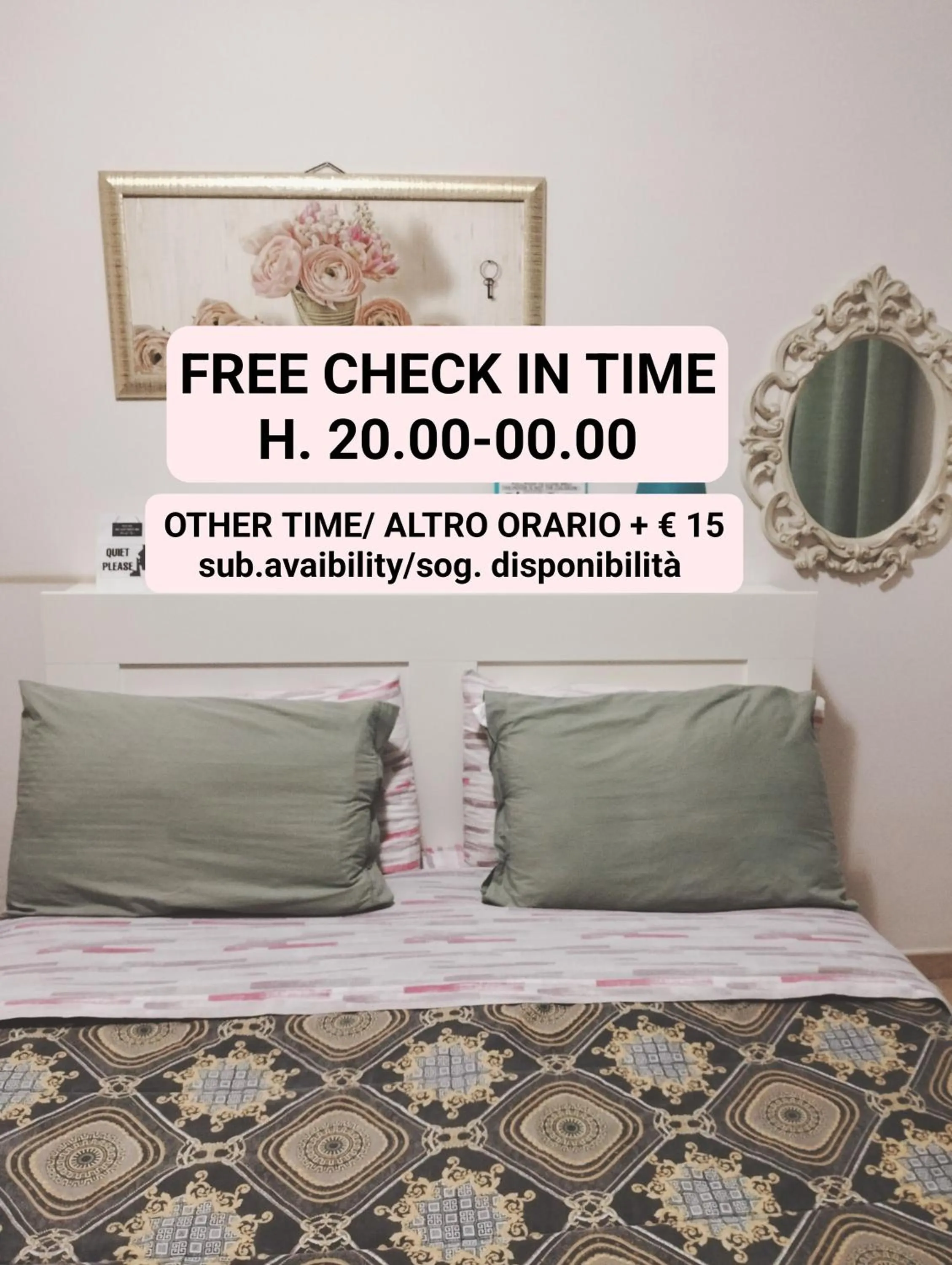 Text overlay, Bed in La Perla B & B