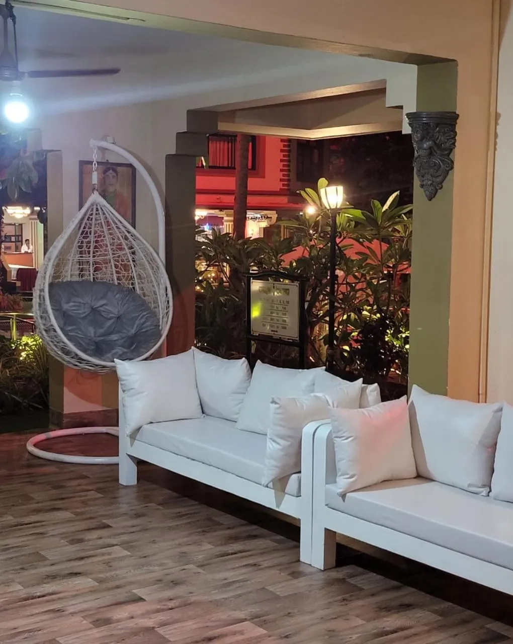 Seating area in Lillywoods Highland Beach Resort- Candolim