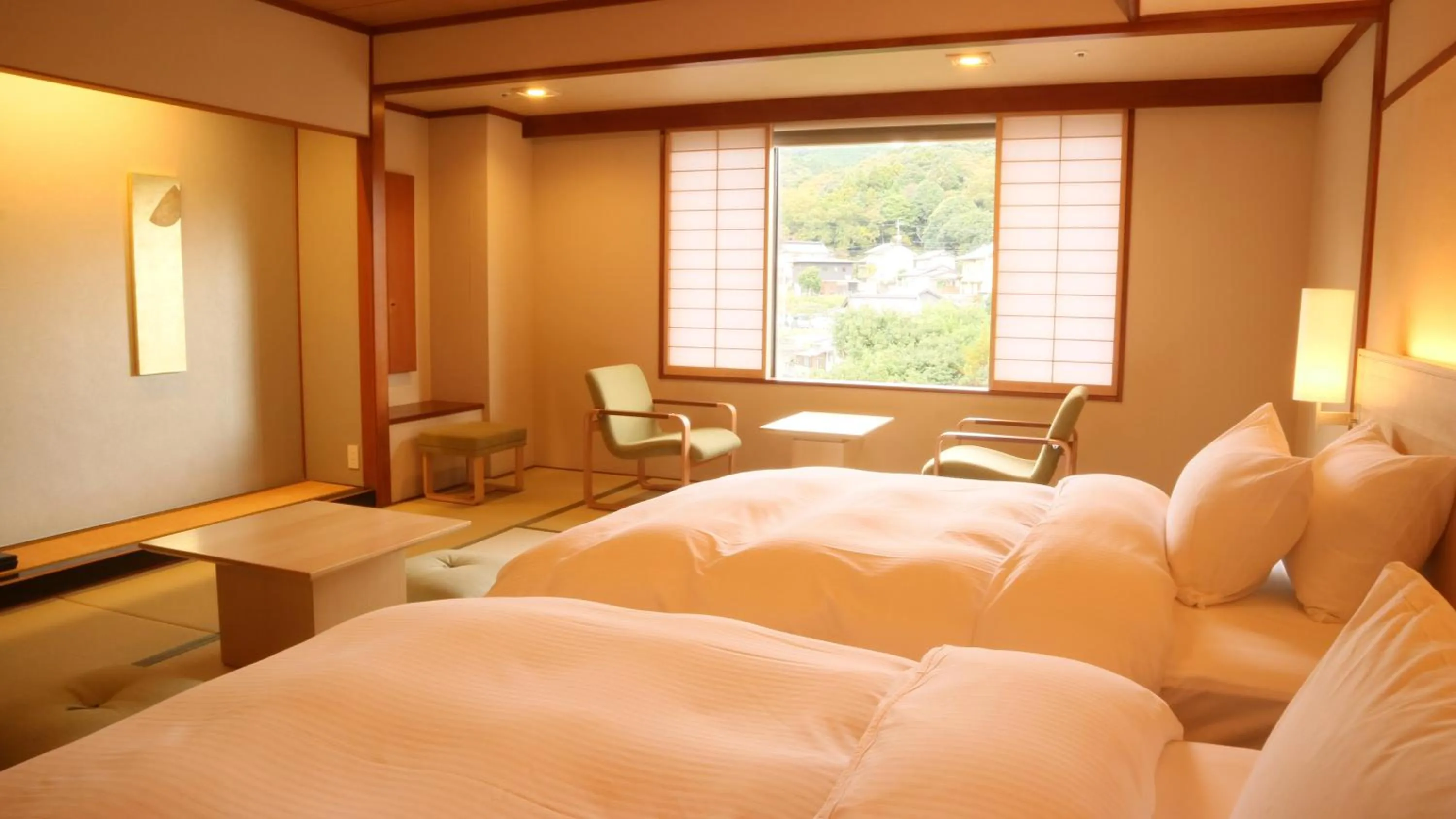 Bed in Hotel Gyokusen