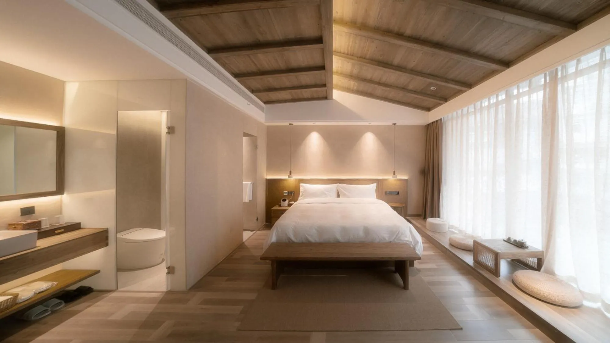 Bed in Shishe Spring Designer Homestay