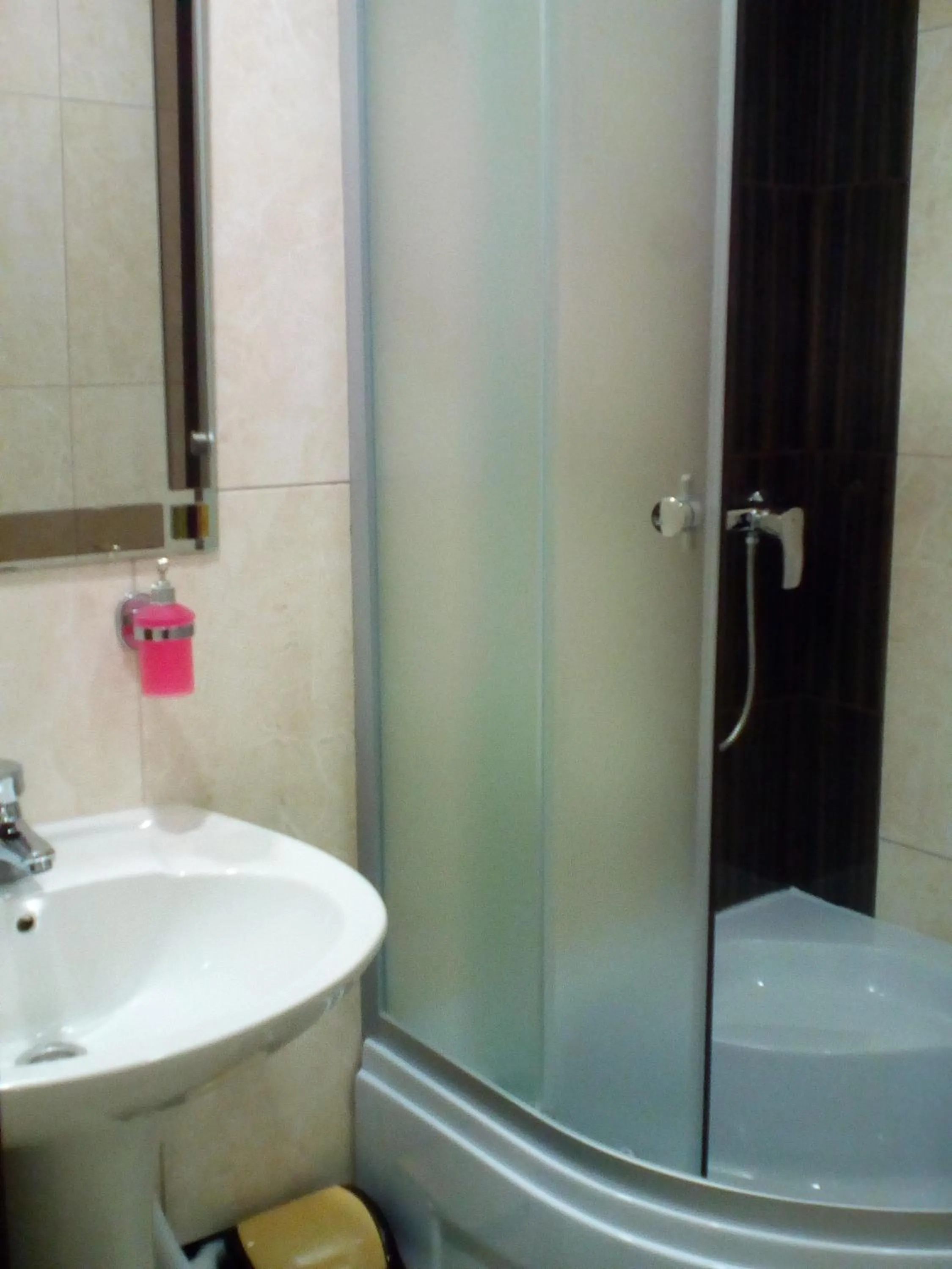 Shower in motel Pid Strihoyu