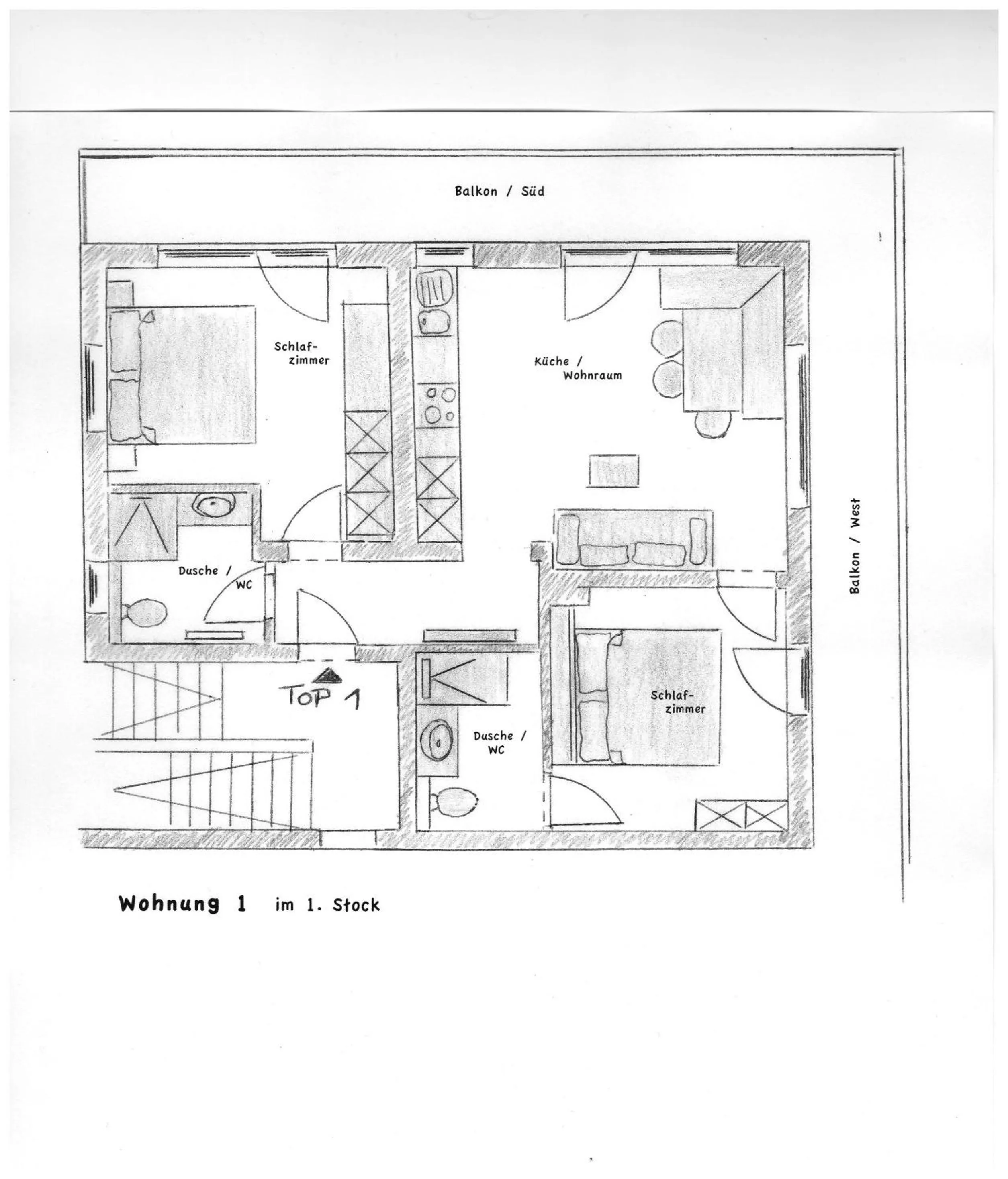 Floor plan in Ferienwohnungen Bailom