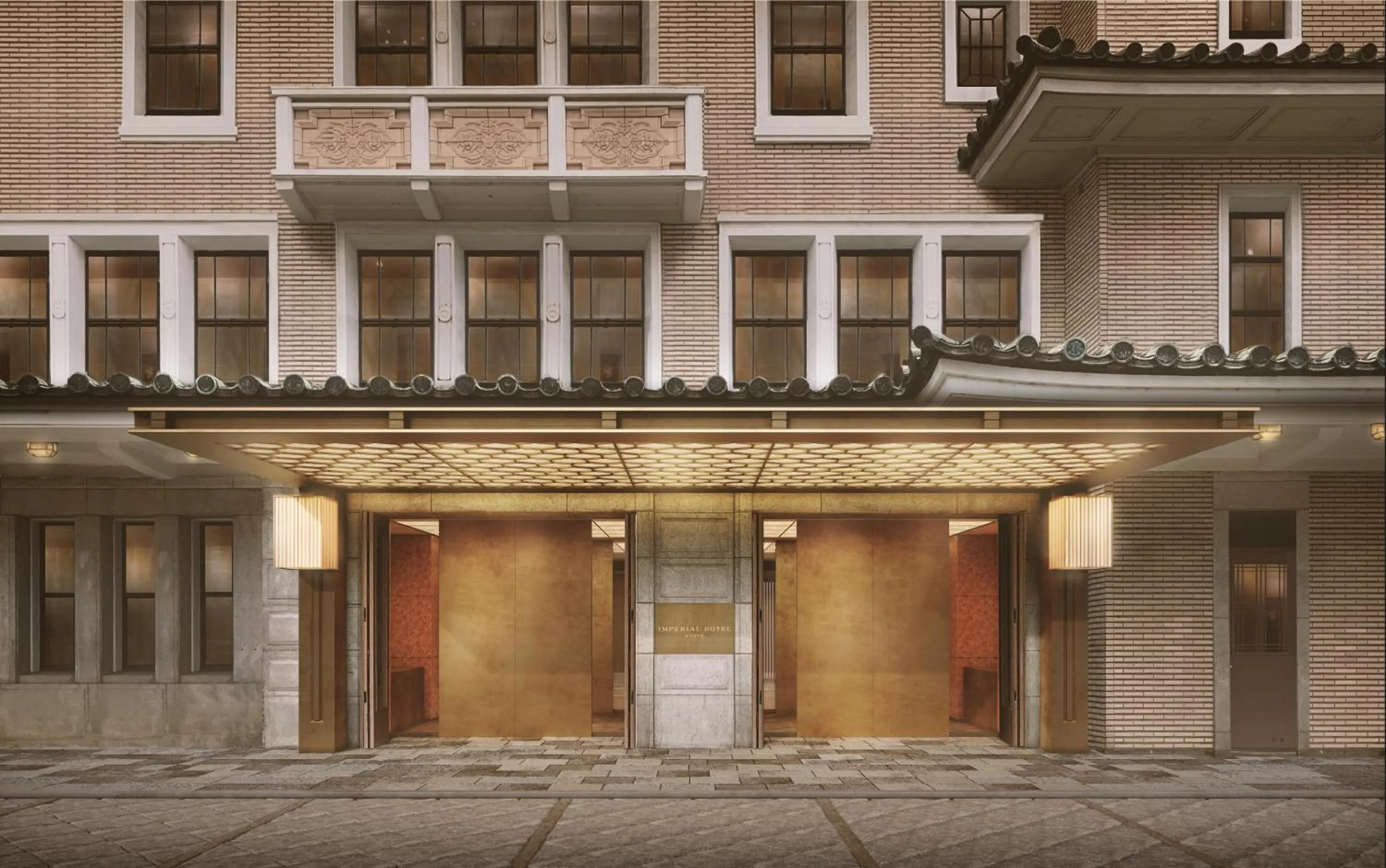 Facade/entrance in Imperial Hotel, Kyoto