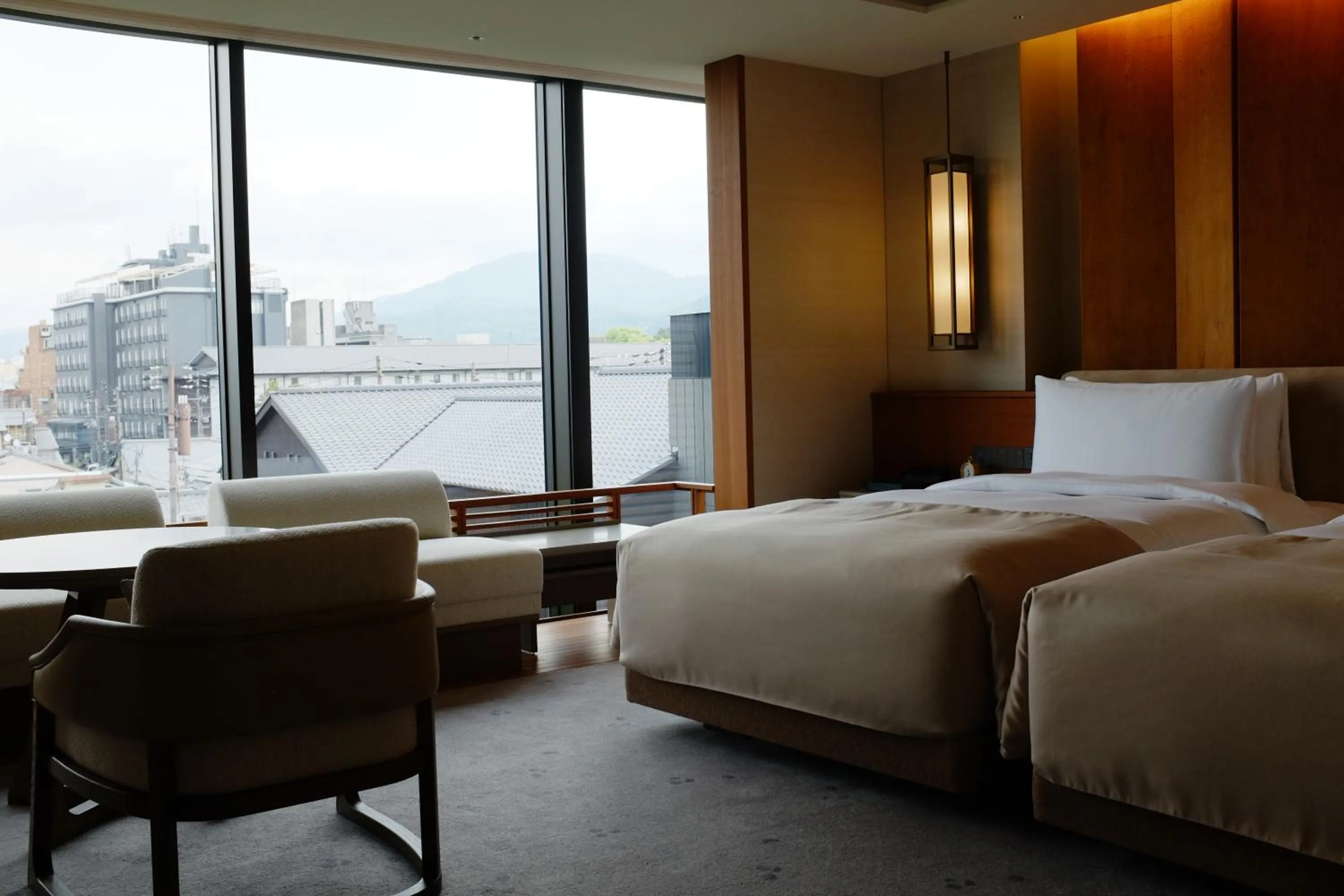 View (from property/room), Bed in Imperial Hotel, Kyoto
