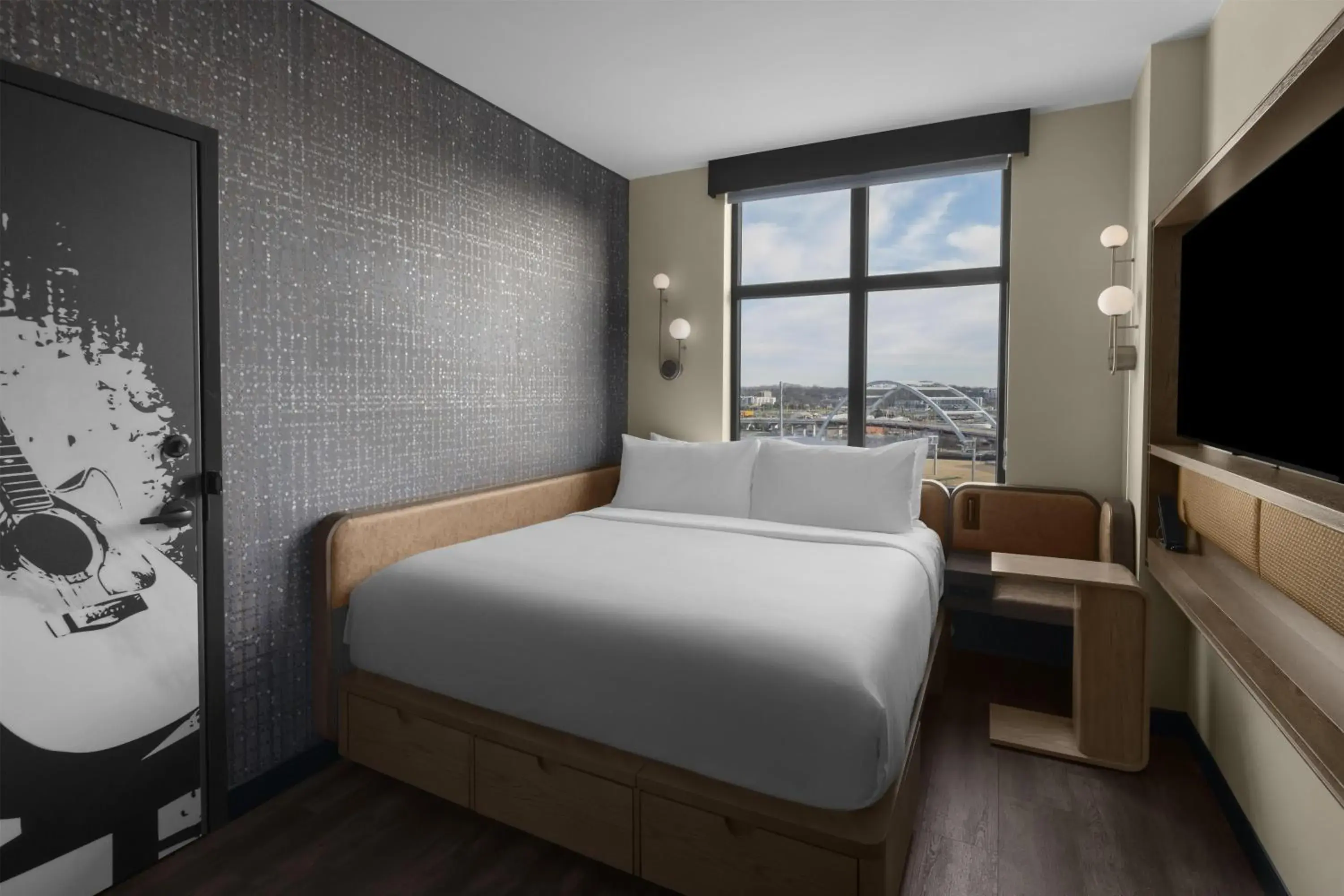 View (from property/room), Bed in Motto By Hilton Nashville Downtown View (from property/room), Bed in Motto By Hilton Nashville Downtown