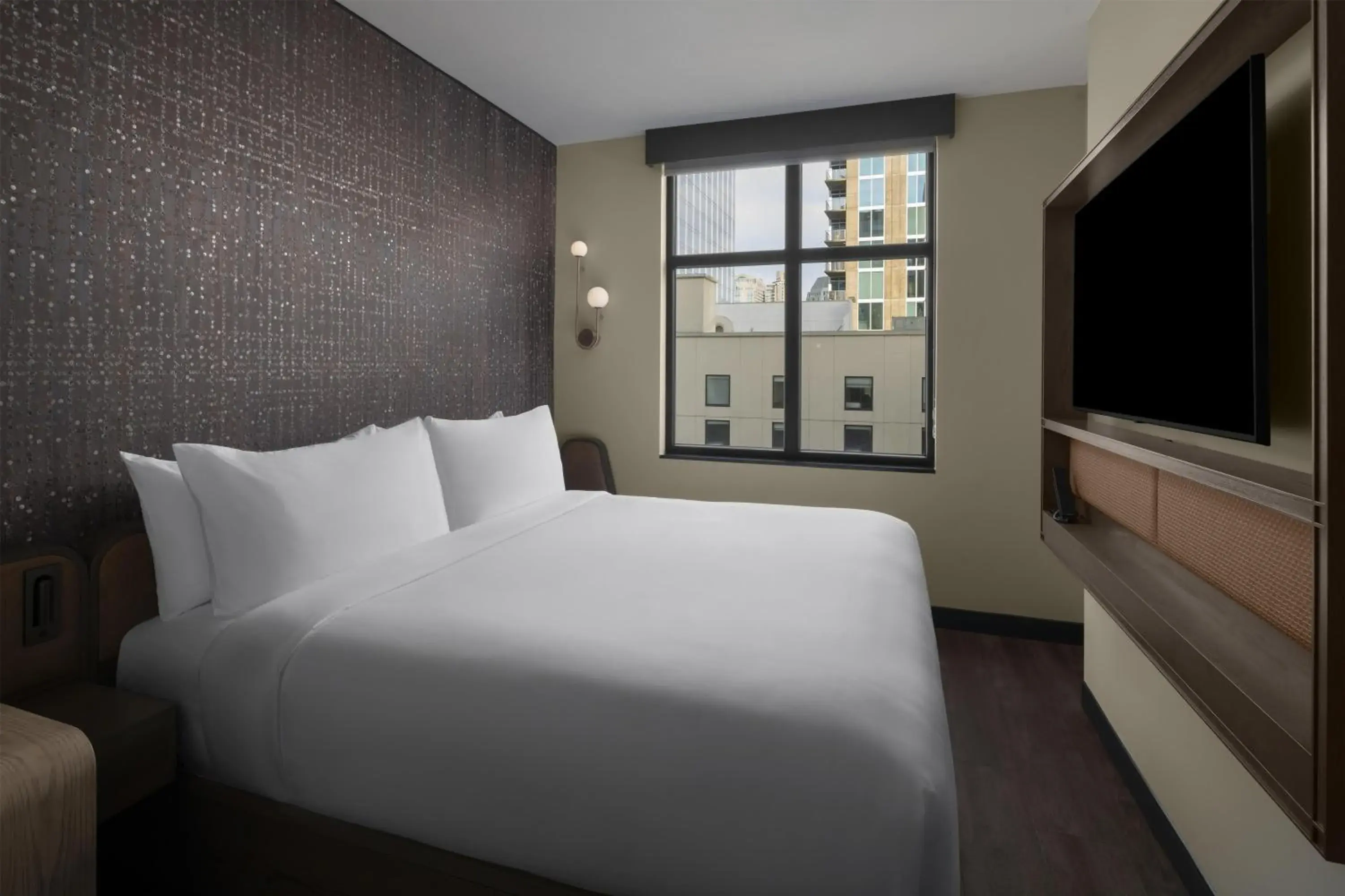 View (from property/room), Bed in Motto By Hilton Nashville Downtown View (from property/room), Bed in Motto By Hilton Nashville Downtown