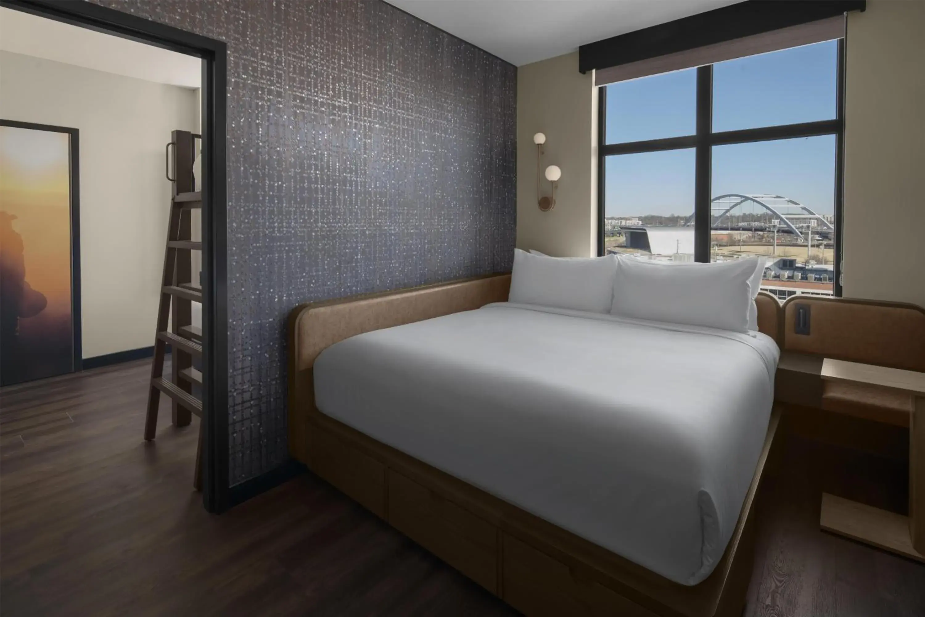 View (from property/room), Bed in Motto By Hilton Nashville Downtown View (from property/room), Bed in Motto By Hilton Nashville Downtown